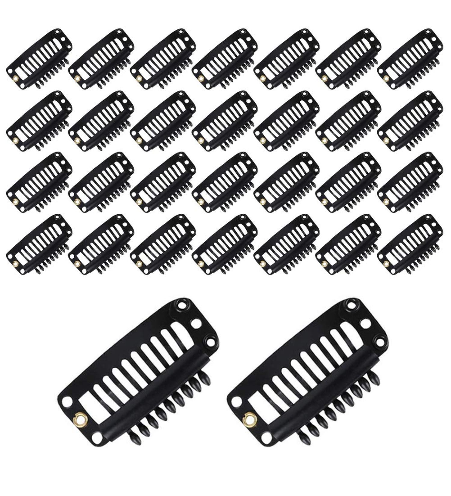 nuoshen 30 Pcs Wig Clips Snap Clips Hair Extensions Clips U-Shape Snap Clips 9 Teeth Comb Clips for Hair Extensions 3.2 cm - Buy Online on SooperMarket.com