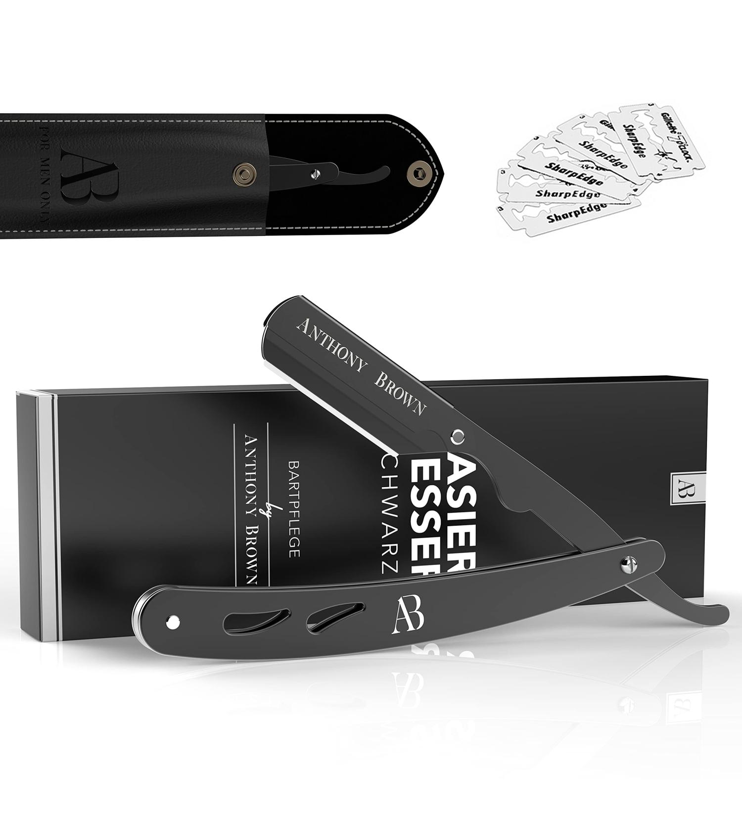 Buy Anthony Brown Razor Set - Precision Blade Head Black & Silver Options Includes Changing Blades & Etui - International Shipping Available - Buy Online on SooperMarket.com