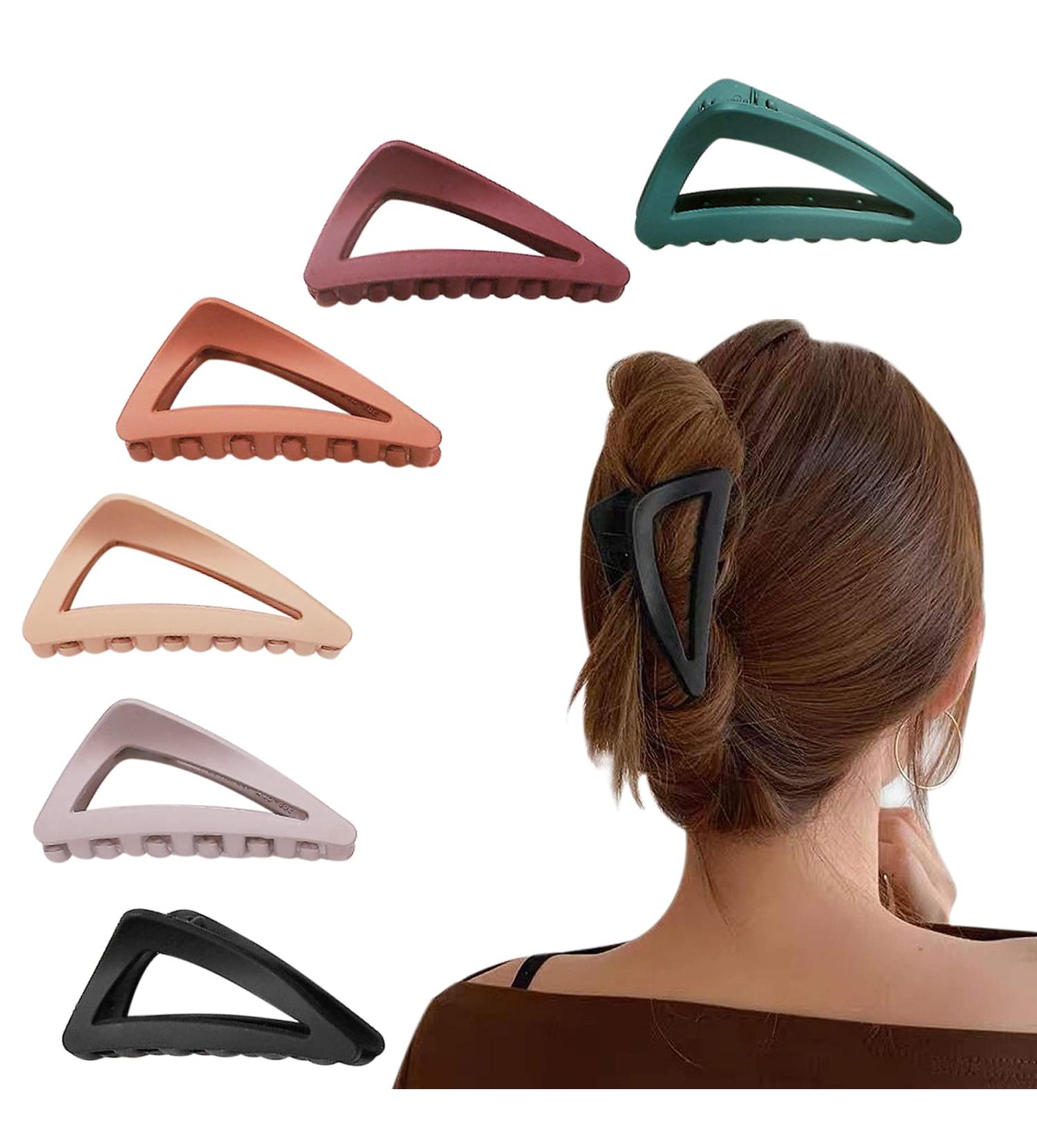 Hair Claw Clips Girls Women Nonslip French Matte Claw Clip for Thin Hair Curly Straight Long Hair - 6 Packs / Set 1 count (Pack of 1) - Buy Online on SooperMarket.com