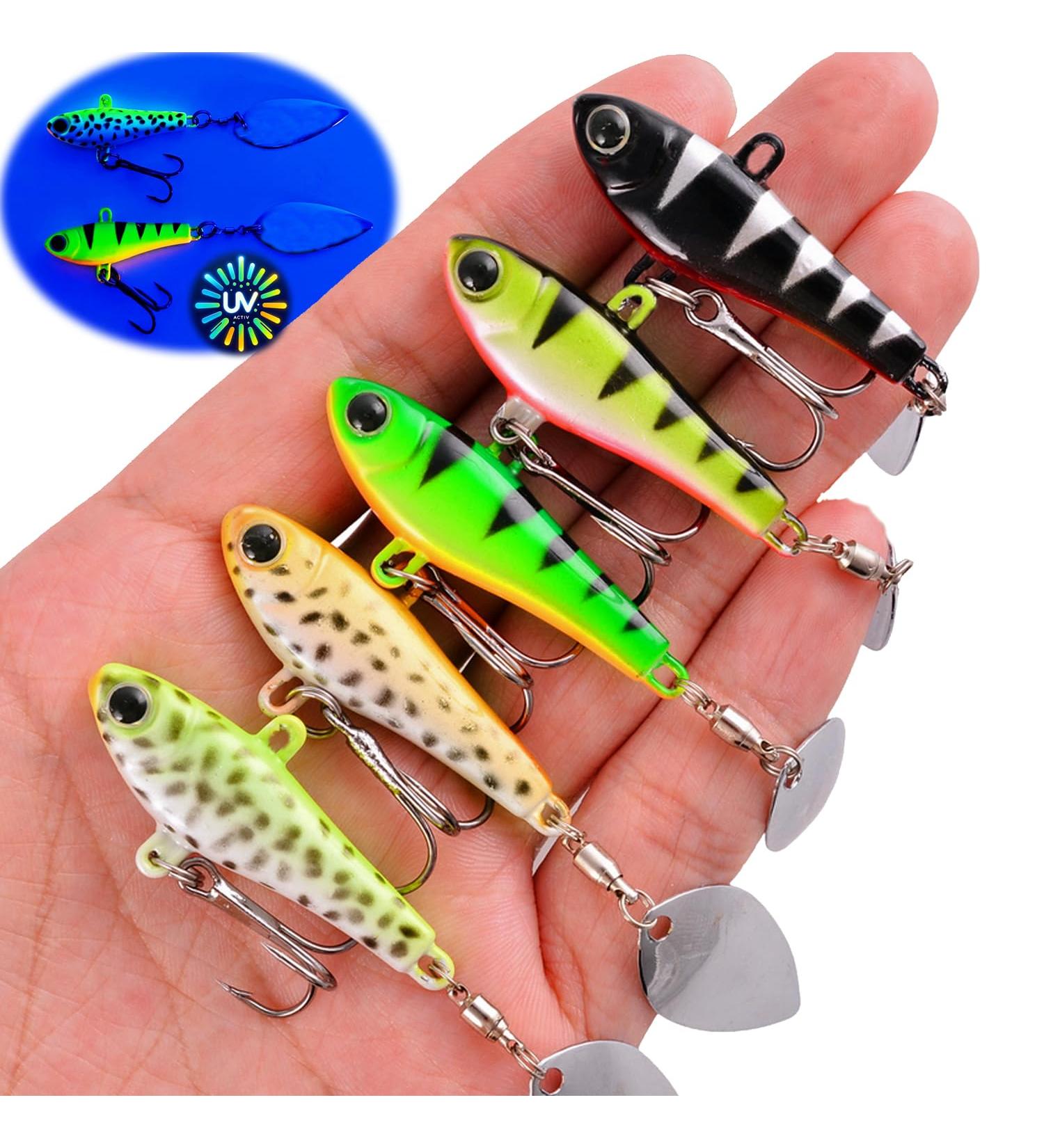 Njord Kalastus Jig Spinner Set 2023 - 5-Piece 20g UV-Active Lead Head for Perch Pike Zander & D bel | Colorful Trigger Hook | International Shipping - Buy Online on SooperMarket.com