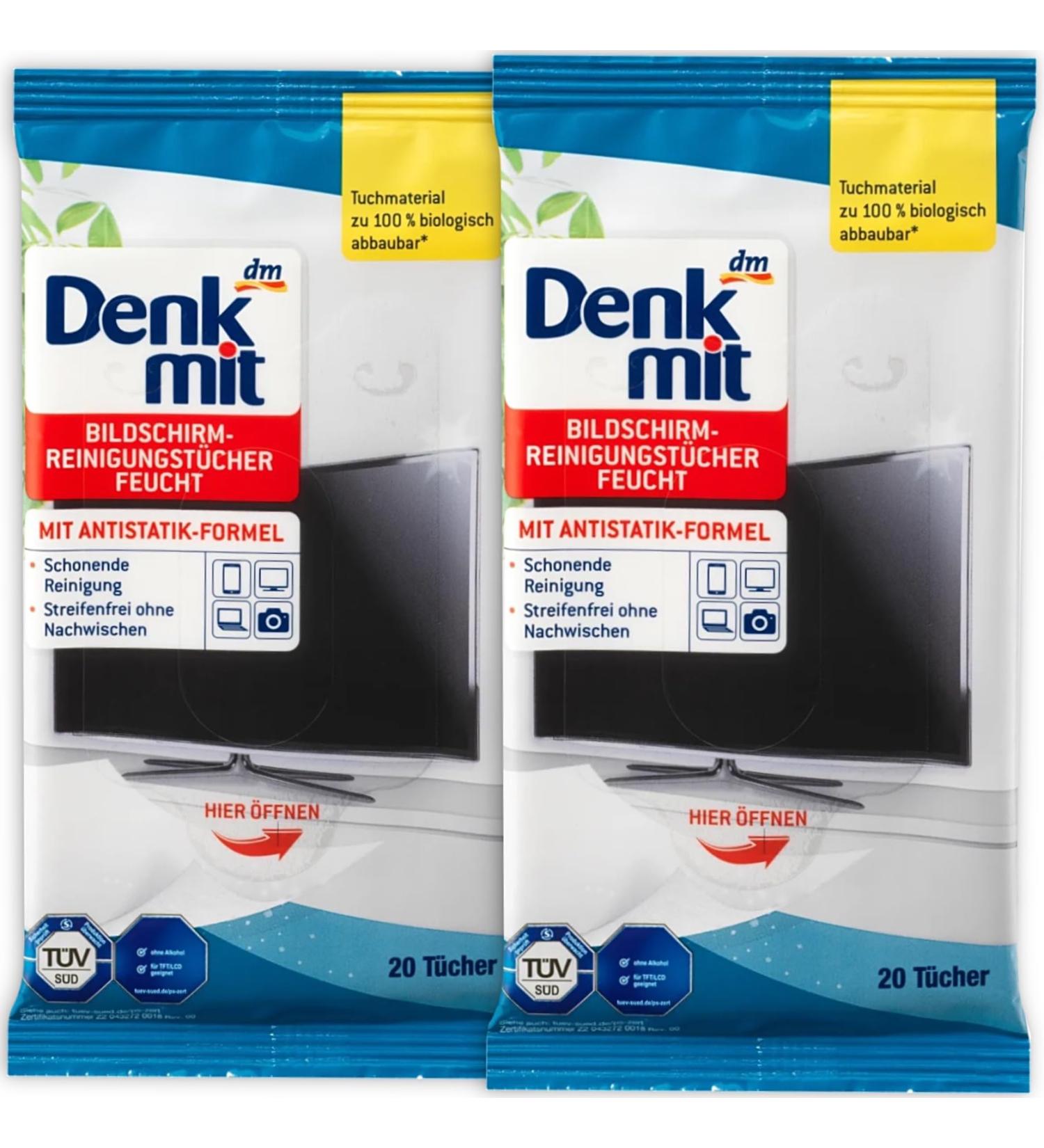 Moist cleaning wipes for screens 2 packs x 20 pieces - With Antistatic Formula - Especially suitable for cleaning sensitive Screen Surfaces/Germany - Buy Online on SooperMarket.com