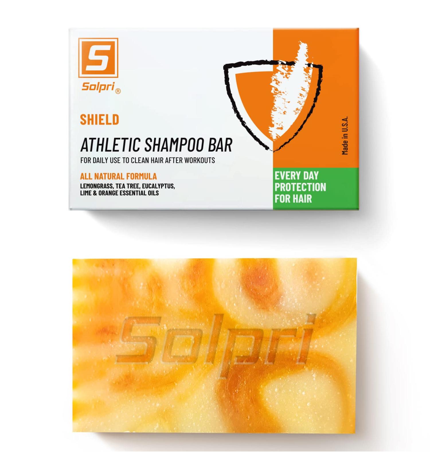 Solpri Shield Natural Athlete's Shampoo Bar 4 oz - Energizing Hair Care - Buy Online on SooperMarket.com