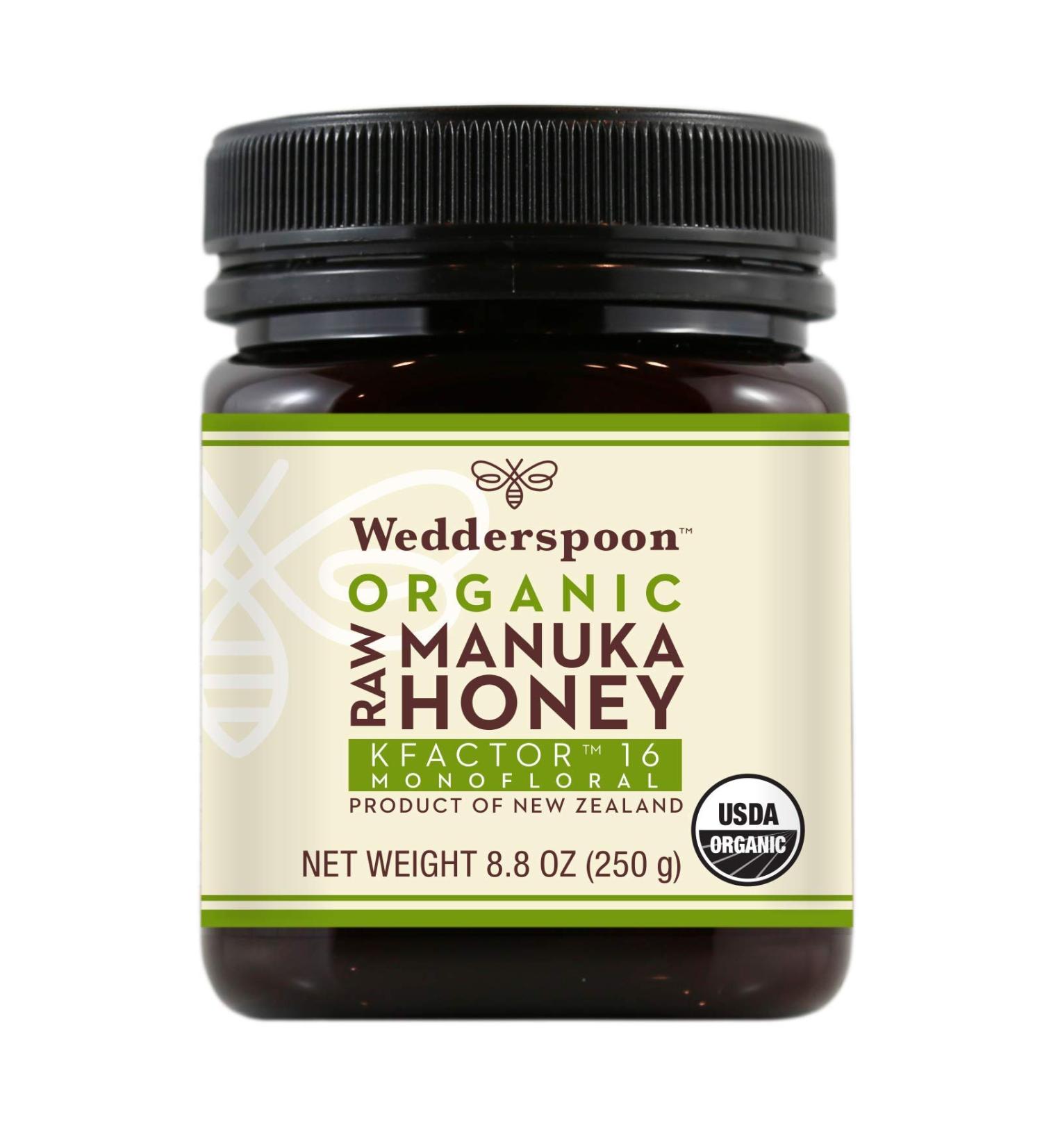 Buy Wedderspoon Organic Raw Manuka Honey KFactor 16 - 8.8 oz (250g) | Premium Health Benefits - Buy Online on SooperMarket.com
