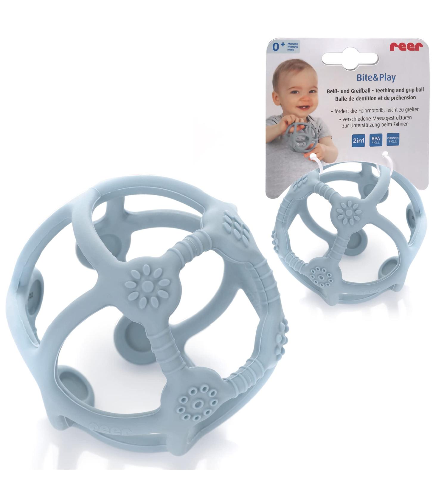 Reer Bite&Play Teething & Grasping Ball for Babies | Blue Teething Ring & Toy for Toddlers - Perfect Gift! - Buy Online on SooperMarket.com