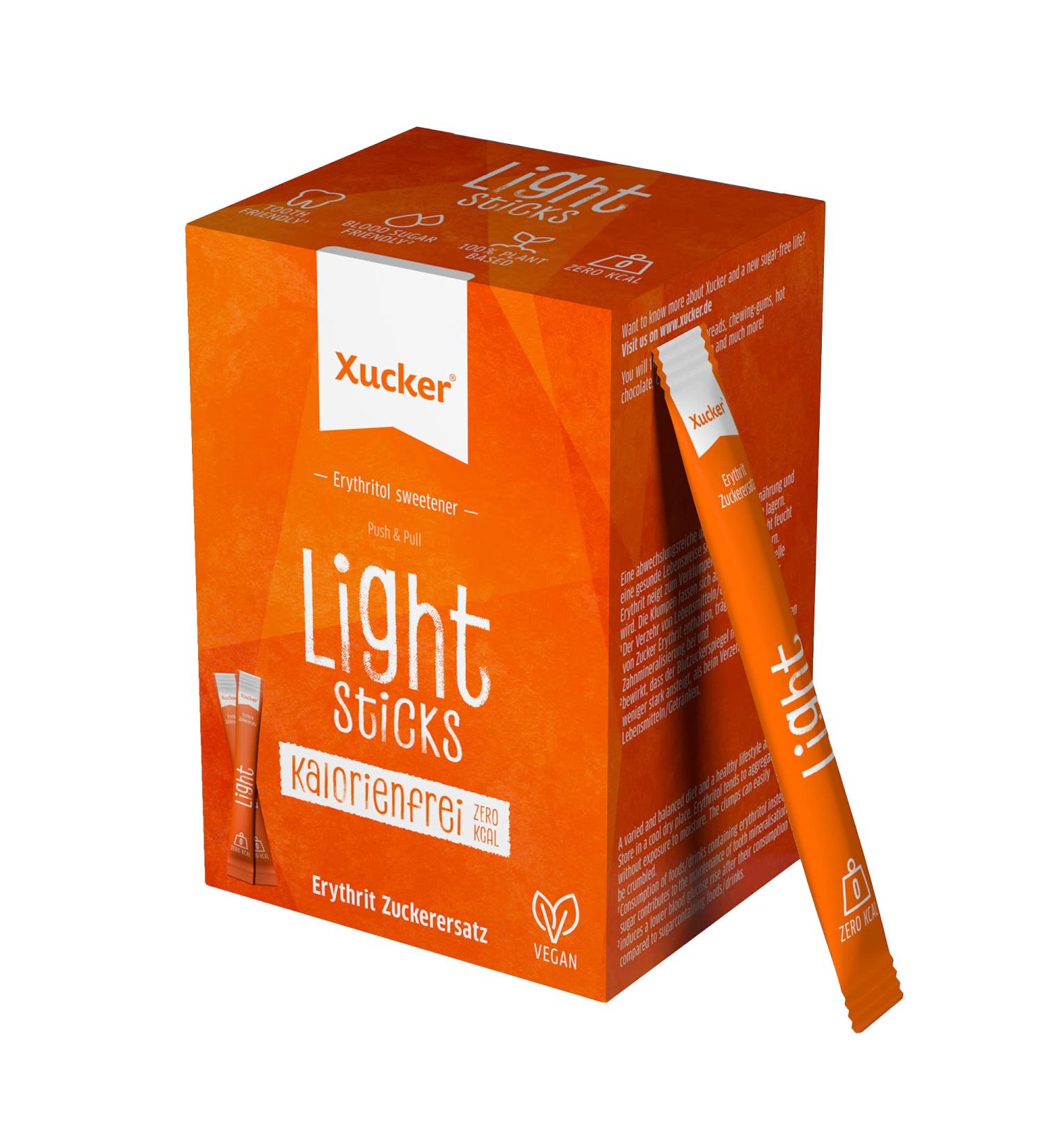Xucker Light Sticks | Calorie-Free Erythritol Sweetener | 50 Sugar-Free Sweetener Sticks (250g) - Buy Online on SooperMarket.com