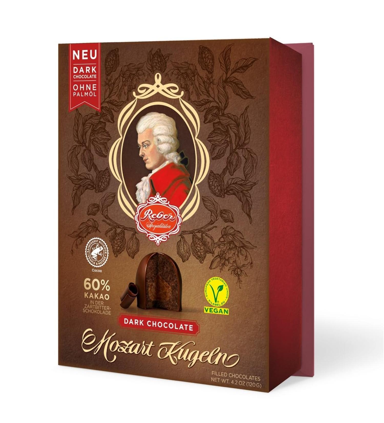 Mozart Balls Dark Chocolate - Double Layer 120g | Gourmet Pistachio Marzipan & Nut Filling | International Shipping - Buy Online on SooperMarket.com