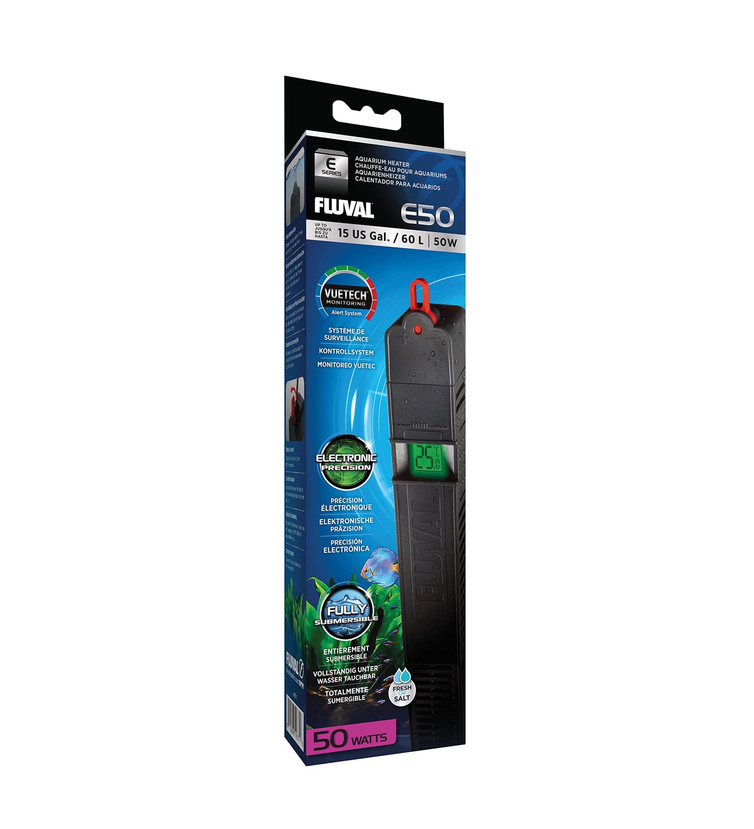 Fluval E-Heater 50W - Ideal Aquarium Heater for Tanks Up to 60L | Reliable Heating Solution - Buy Online on SooperMarket.com