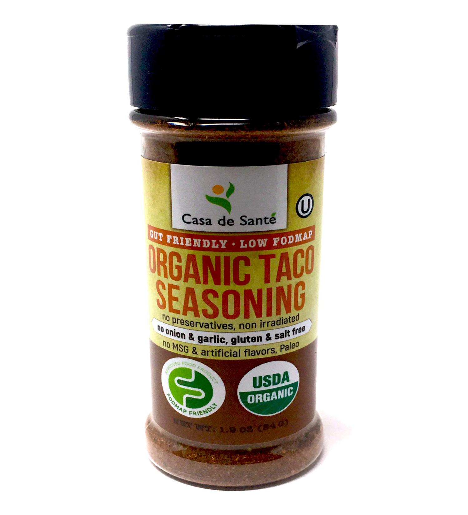 Organic Low FODMAP Certified Paleo Mexican/Taco Seasoning Mix- No Onion, No Garlic, Gluten-Free, Keto-Friendly, Non GMO, All Natural, Non Irradiated - Casa de Sante - Buy Online on SooperMarket.com