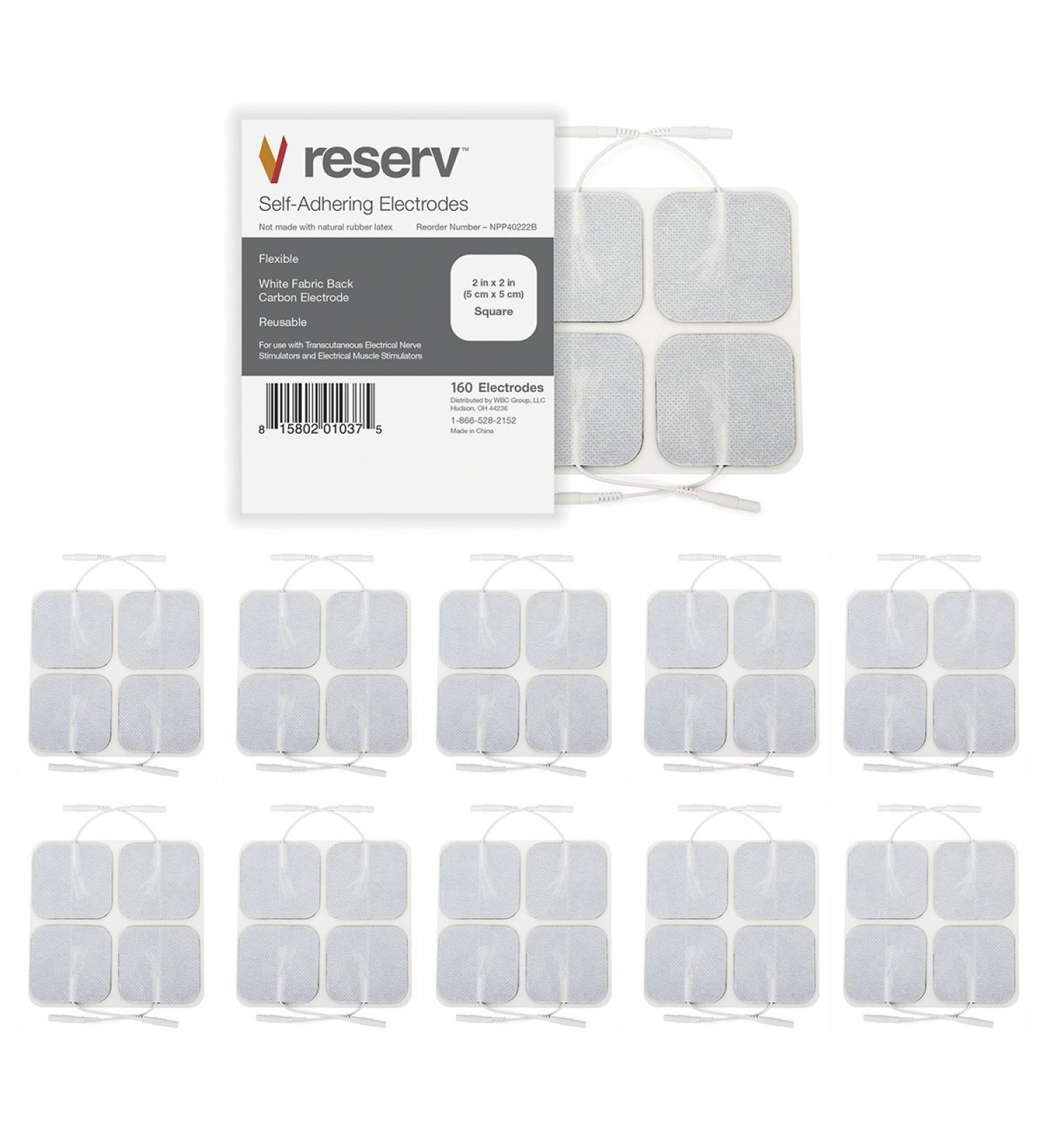 Premium Re-Usable TENS/EMS Electrode Pads (4 Pack) Fabric Backed, Latex-Free Gel Pads for Pain Relief - Buy Online on SooperMarket.com