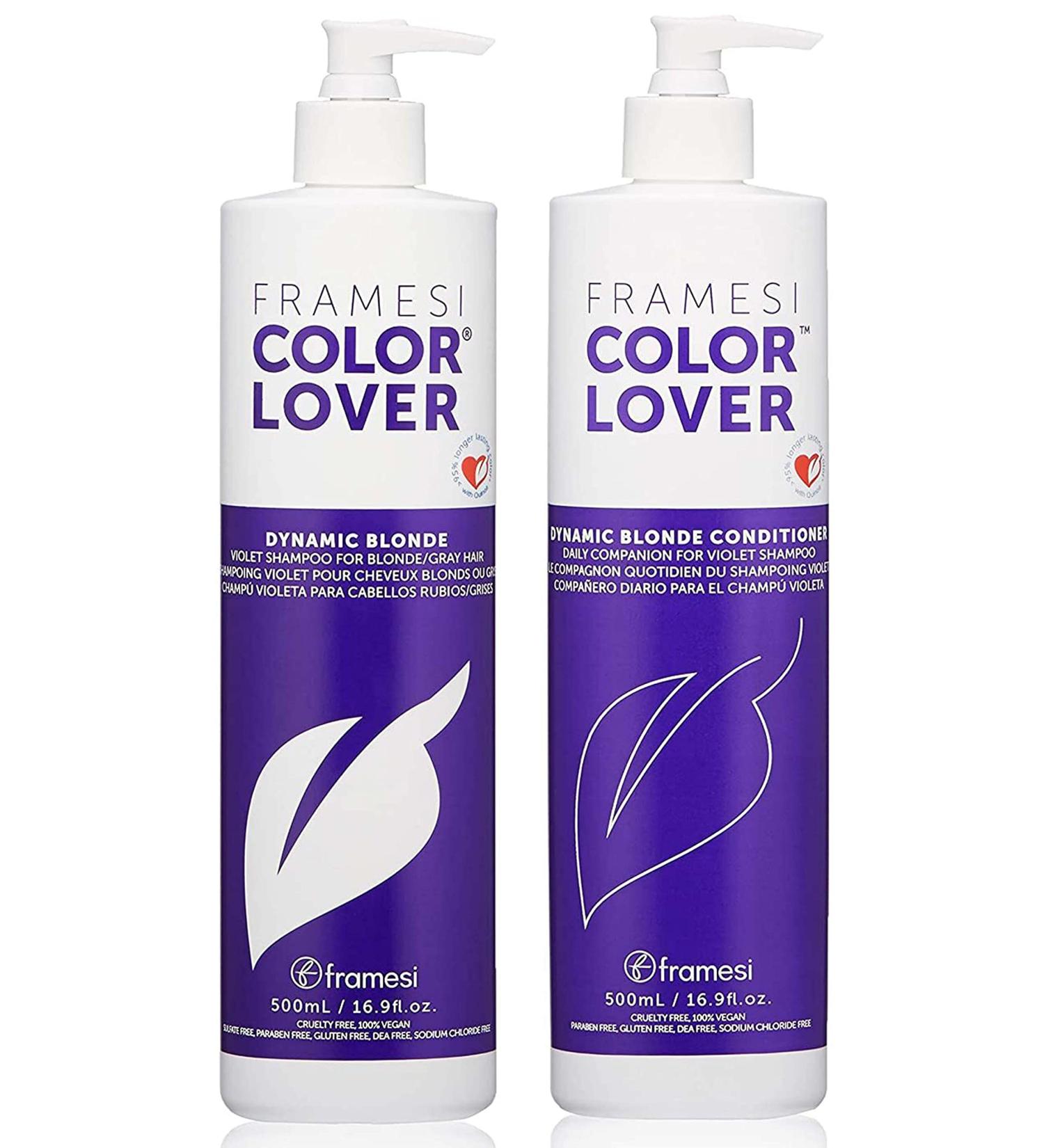 Framesi Color Lover Dynamic Blonde Purple Shampoo - Sulfate Free for Color Treated Hair, 16.9 Fl Oz - Buy Online on SooperMarket.com