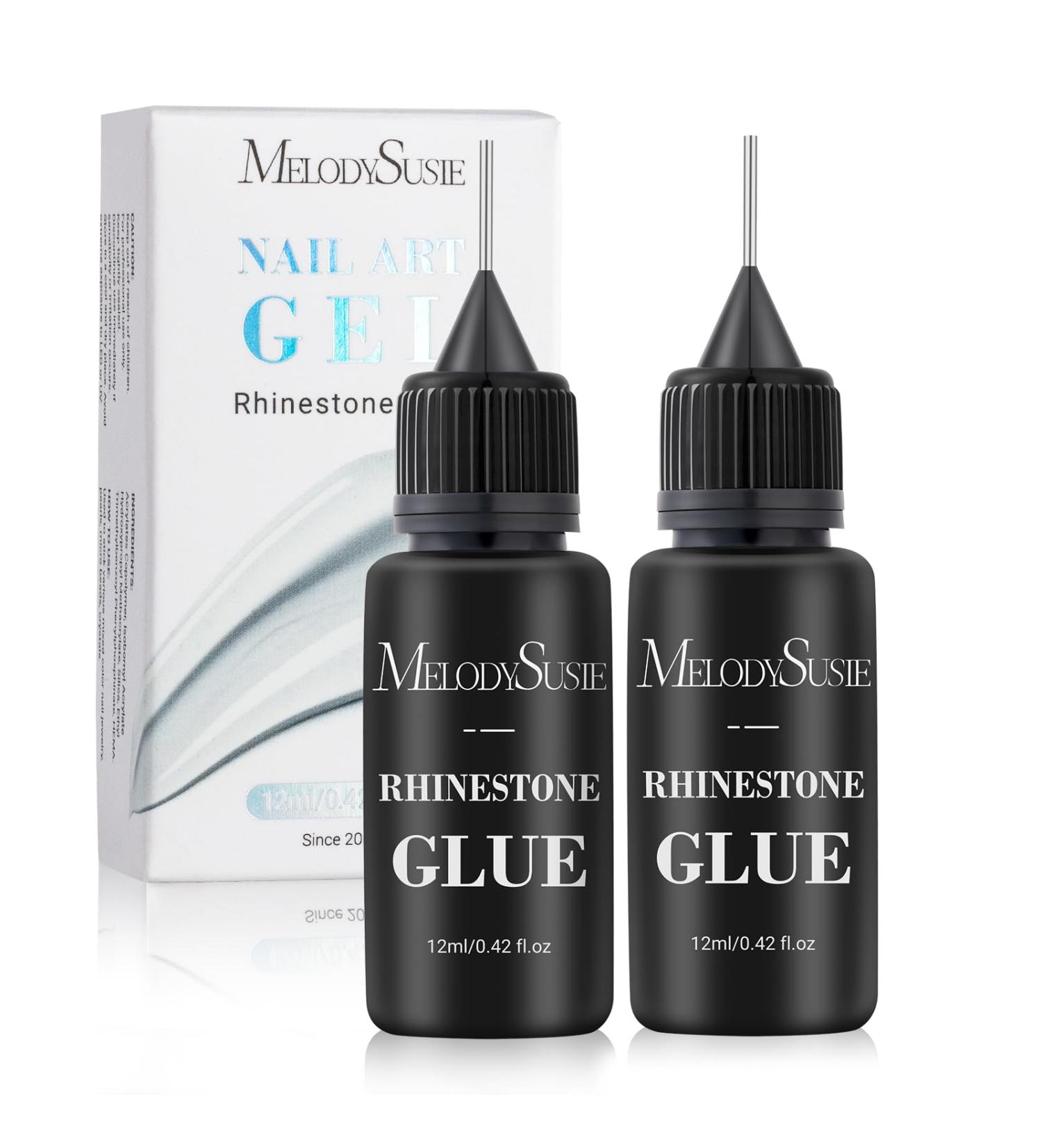 Buy MelodySusie Rhinestone Nail Glue - Strong Gel Adhesive for 3D Nail Designs (2 * 0.42 Fl Oz) - Perfect for Nail Gems and Rhinestones - Buy Online on SooperMarket.com