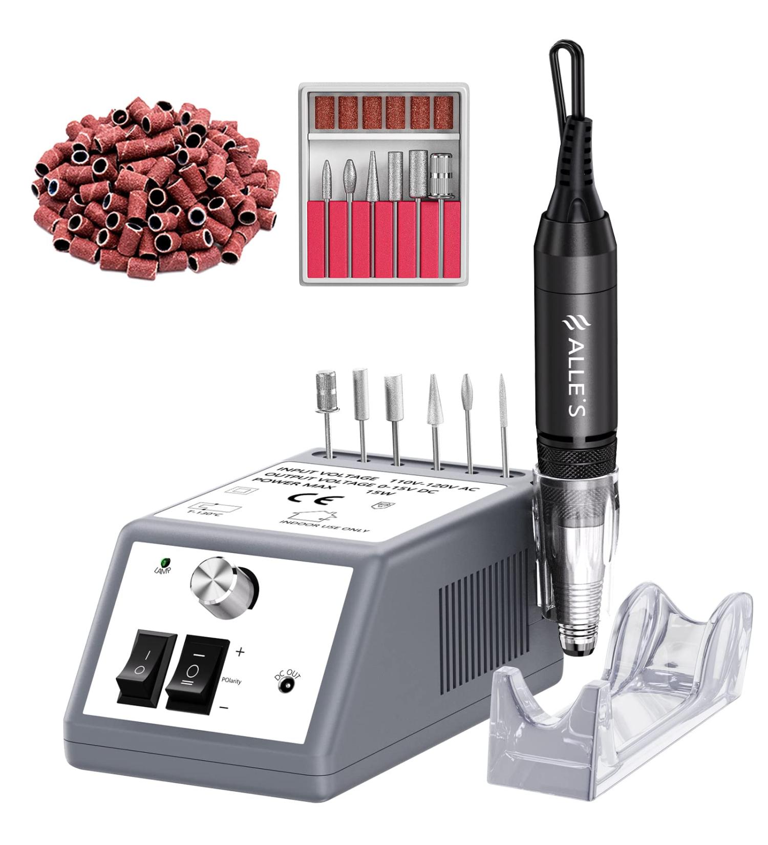 Alls Nail Cutter - Professional 30 000 RPM Electric Nail File & Efile Buffer for Acrylic Nails | Complete Manicure Grinding Tool Set (Gray) - Buy Online on SooperMarket.com