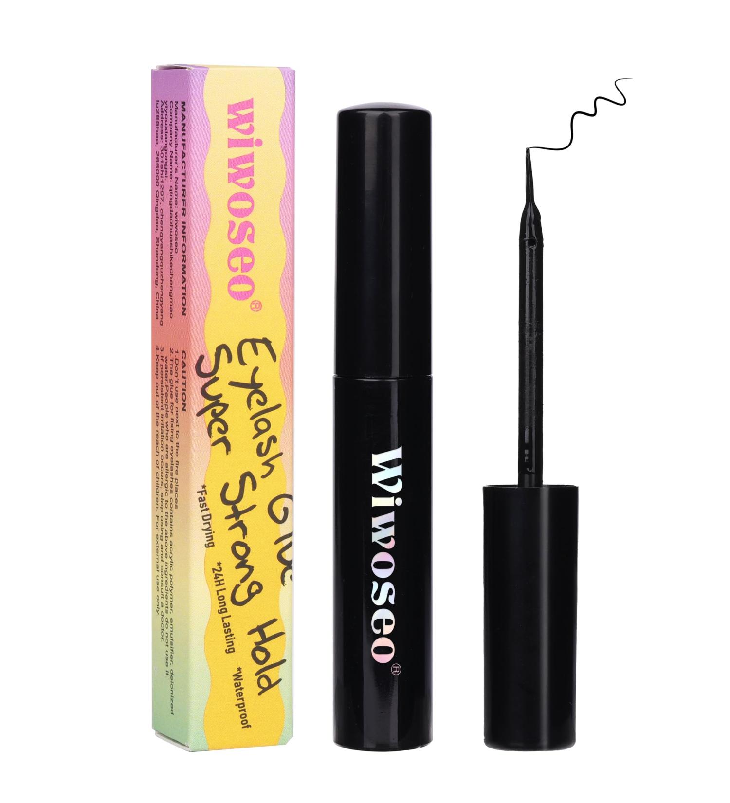 Super Strong Hold Lash Glue - Waterproof Black Eyelash Adhesive for Strip & Cluster Lashes | Fast Drying 5ml - Wiwoseo - Buy Online on SooperMarket.com