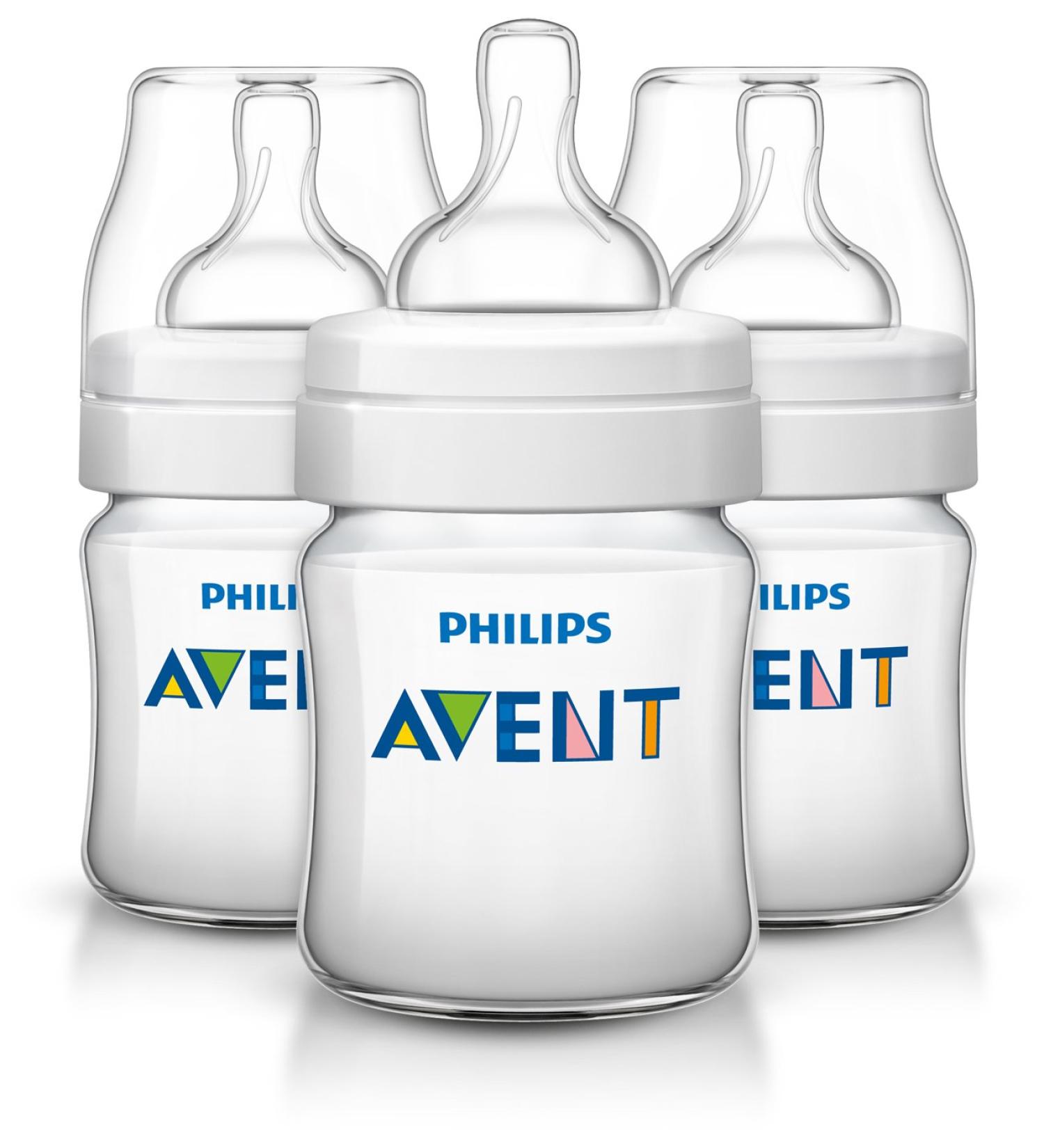 Philips Avent Anti-colic Baby Bottles Clear 4oz - 3 Piece Set, 3 Count - Buy Online on SooperMarket.com
