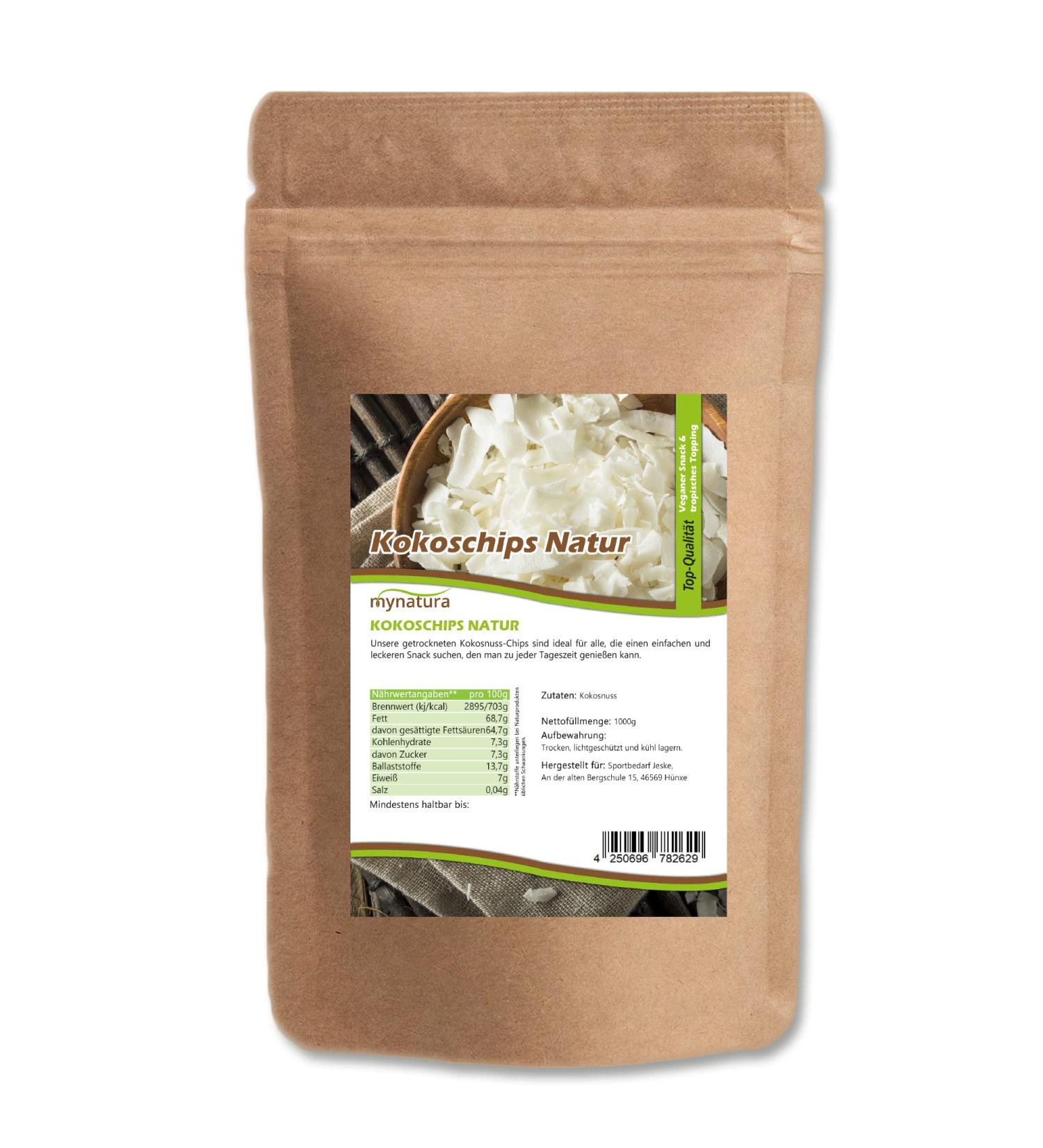 Mynatura Kokoschips Naturell Naturlige Veganske Koksnacks (1000g) | Lactosefri Topping til Bagning & Madlavning - Buy Online on SooperMarket.com