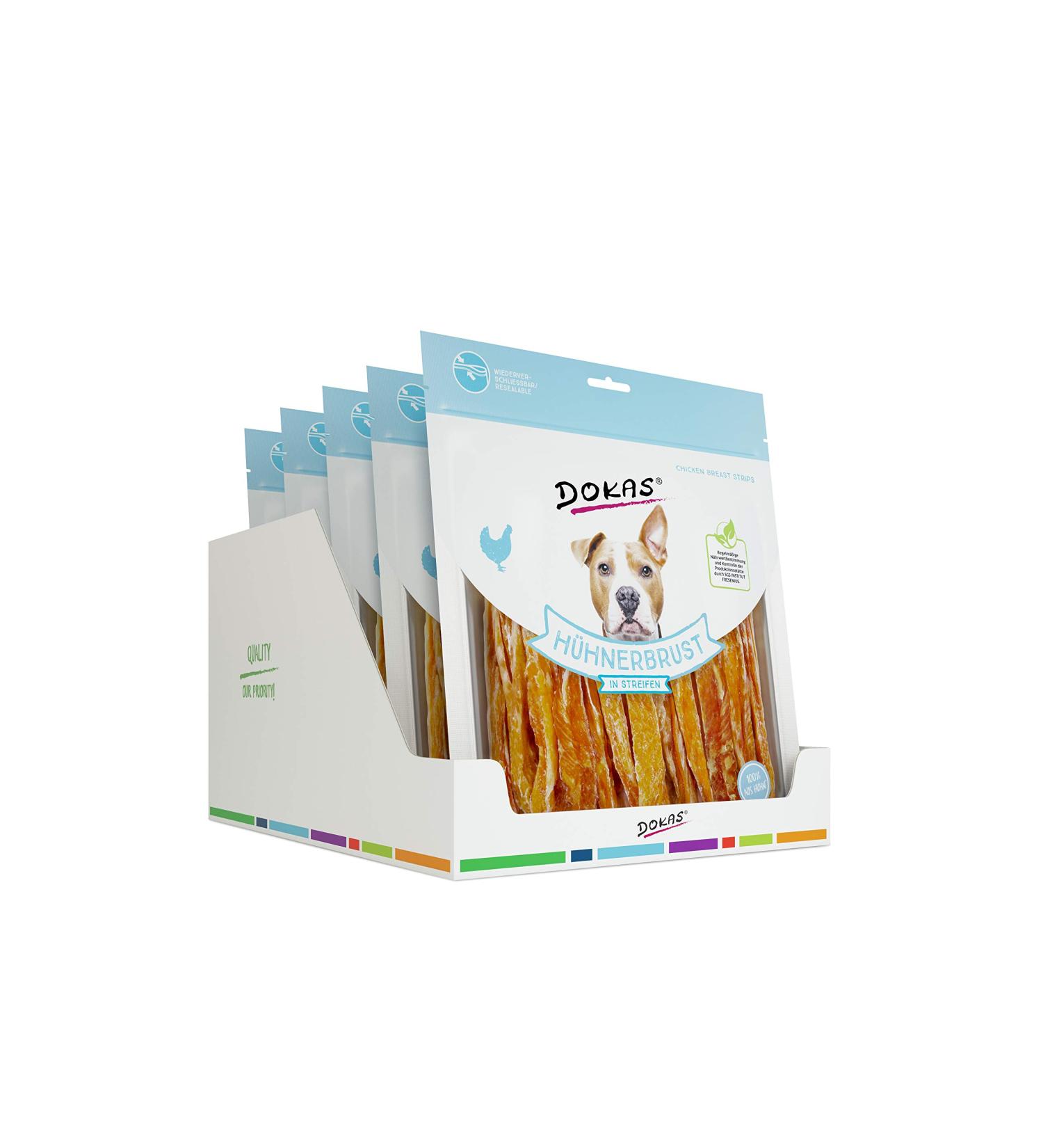 Shop DOKAS Grain-Free Premium Dog Snack Strips - 5 x 500g | Ideal Healthy Treats for Dogs | International Shipping Available - Buy Online on SooperMarket.com
