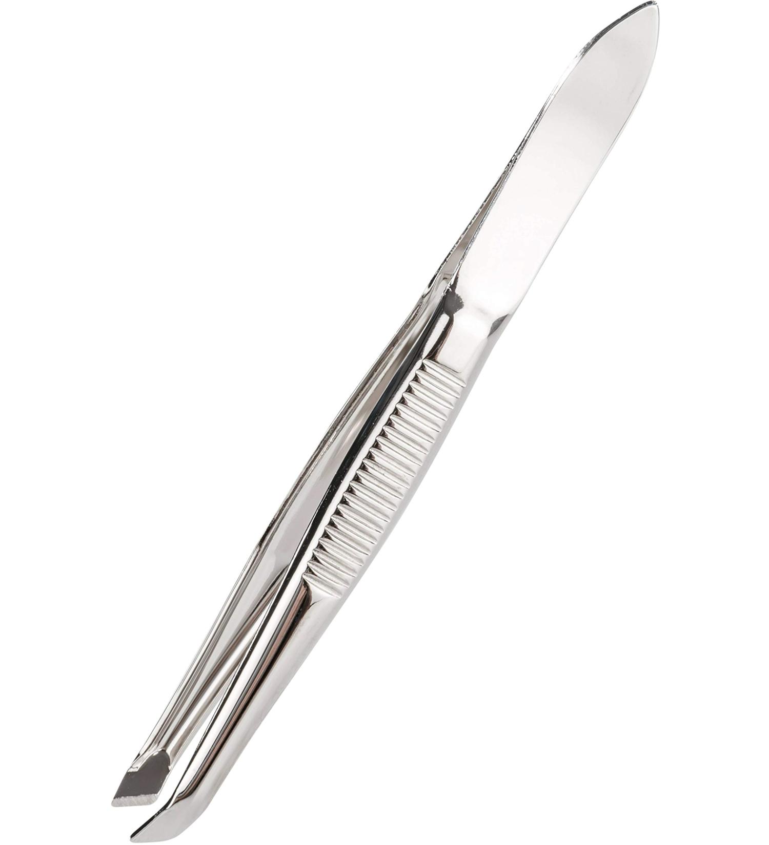 REMOS Hardened Steel Tweezers - 8 cm Cranked & Slanted Tip for Precision | International Shipping - Buy Online on SooperMarket.com