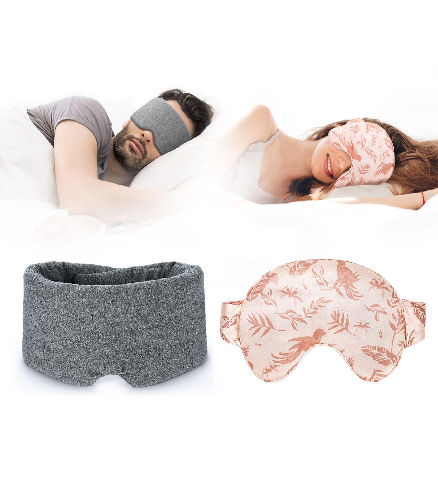 Silk Cotton Luxury Sleep Mask - 100% Light Blockout for Sleeping, Travel, Yoga - Soft Mulberry Eye Shade for Men and Women - Buy Online on SooperMarket.com