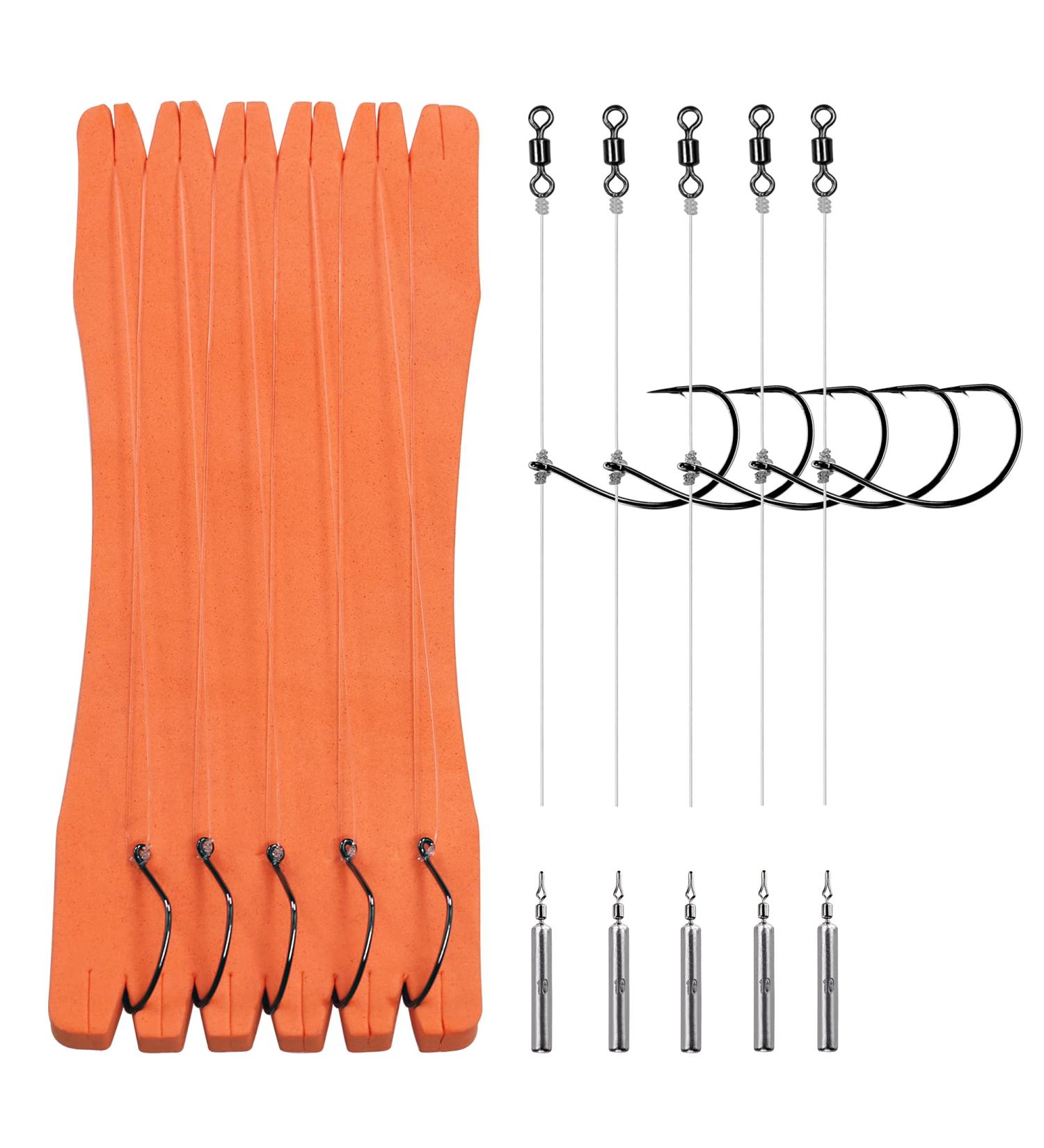 THKFISH Fishing Ready Tied Drop Shot Rig with Wacky Rig Hooks and Weights 5PCS - 1/4 oz Sinker, 1/0# Hooks for Bass Fishing - Buy Online on SooperMarket.com