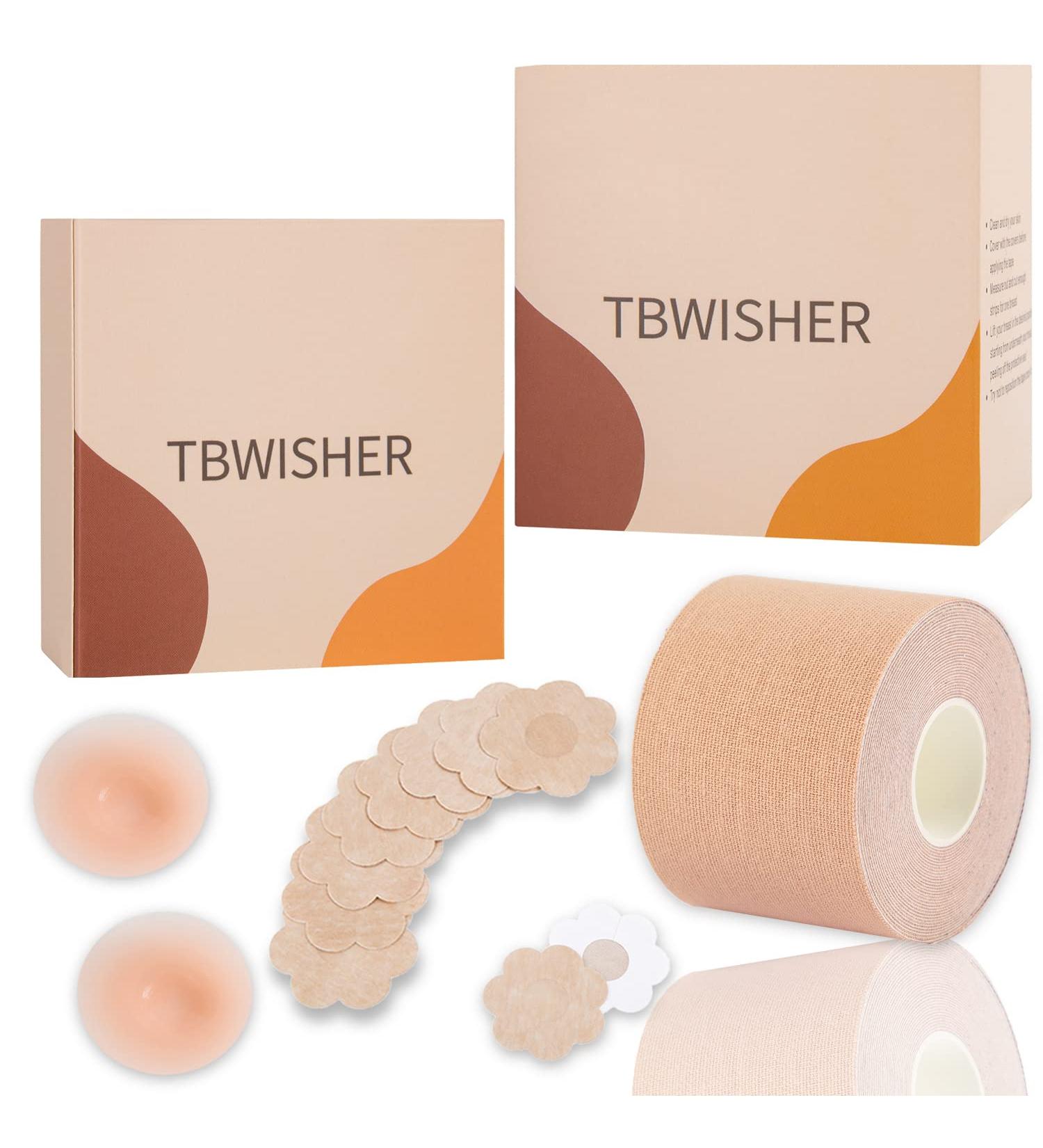 TBWISHER Boob Tape for Breast Lift - Waterproof & Sweat-Proof Body Tape for Push-Up & Shape - Achieve Chest Brace Lift & Contour of Breasts with BoobyTape BW-360 - Buy Online on SooperMarket.com