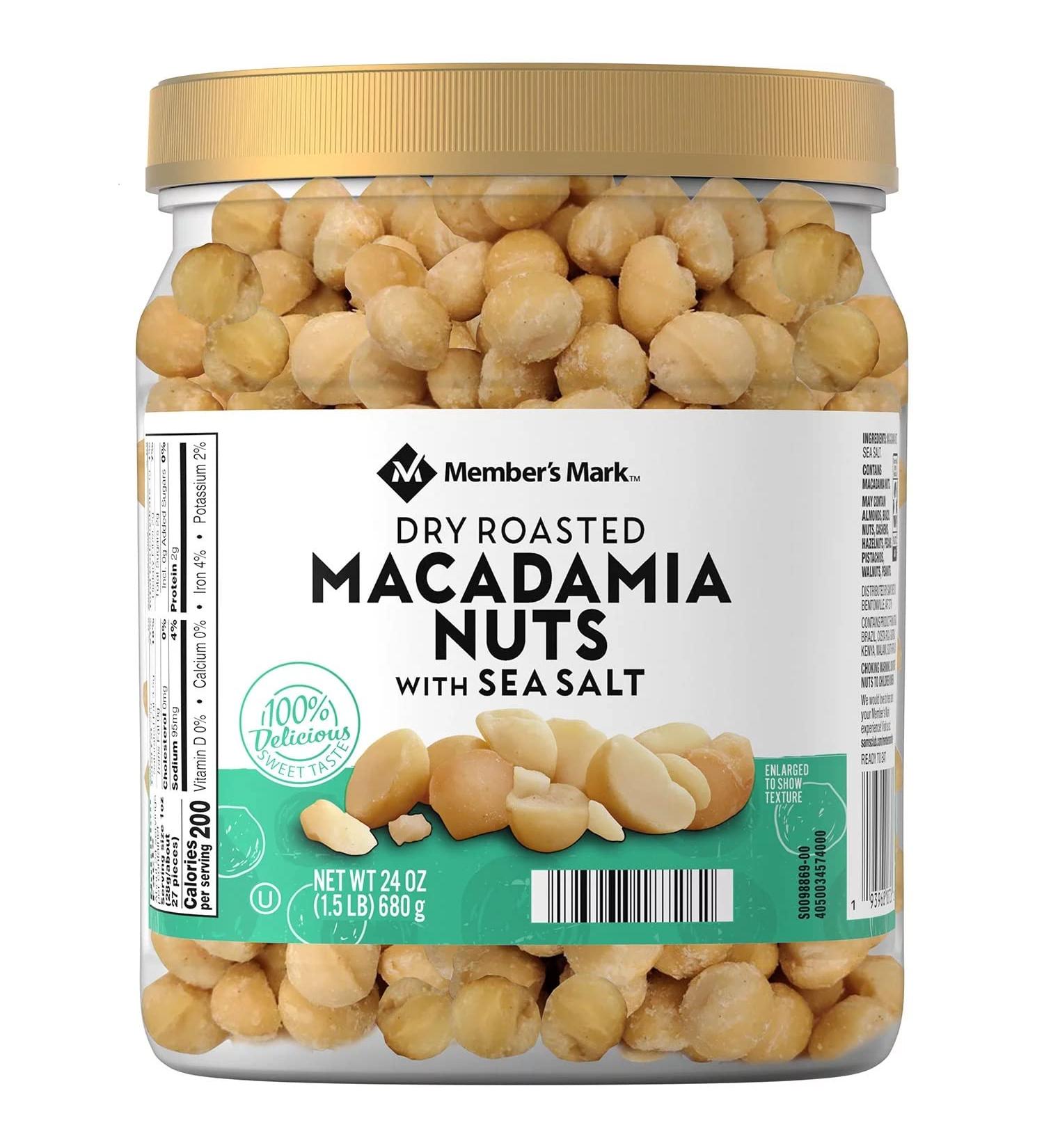 Member's Mark Dry Roasted Macadamia Nuts with Sea Salt - 24oz (1.5lb) 680g - Buy Online on SooperMarket.com