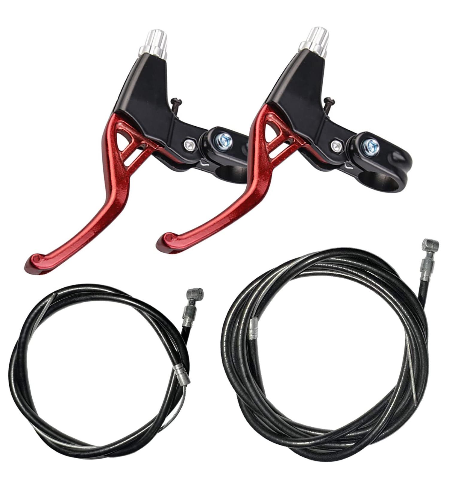 Lomodo 4-Piece Bicycle Brake Accessories: V-Brake Handlebar Aluminium Alloy Levers & Brake Wire for Mountain/Road/MTB Bike - Red - Buy Online on SooperMarket.com