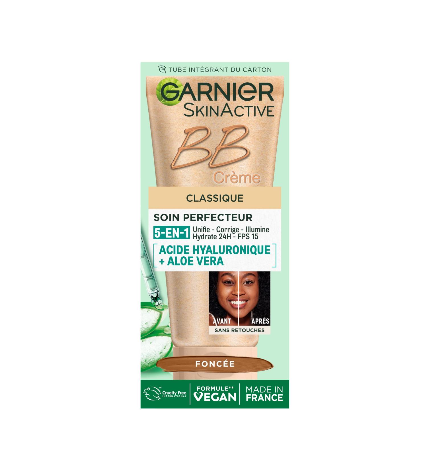 Garnier-BB Creme Classic-All-in-1 skin care-LSF 15-enriched with hyaluronic acid & aloe vera-for all skin types-color: dark-Skin Active-50 ml dark 50 ml (1 Pack)