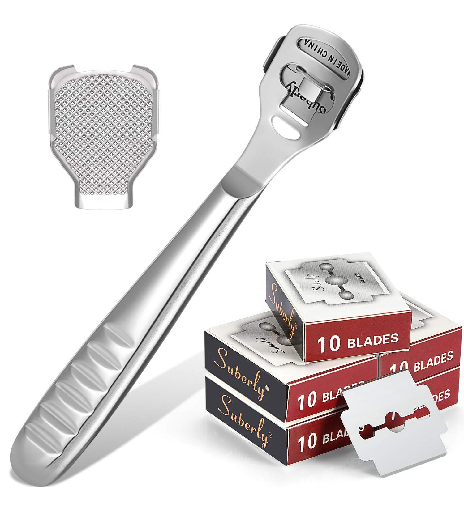 52-Piece Callus Shaver Set with 50 Replacement Blades - Stainless Steel Foot Care Tools for Hard Dry Skin Removal on Hands and Feet - Buy Online on SooperMarket.com
