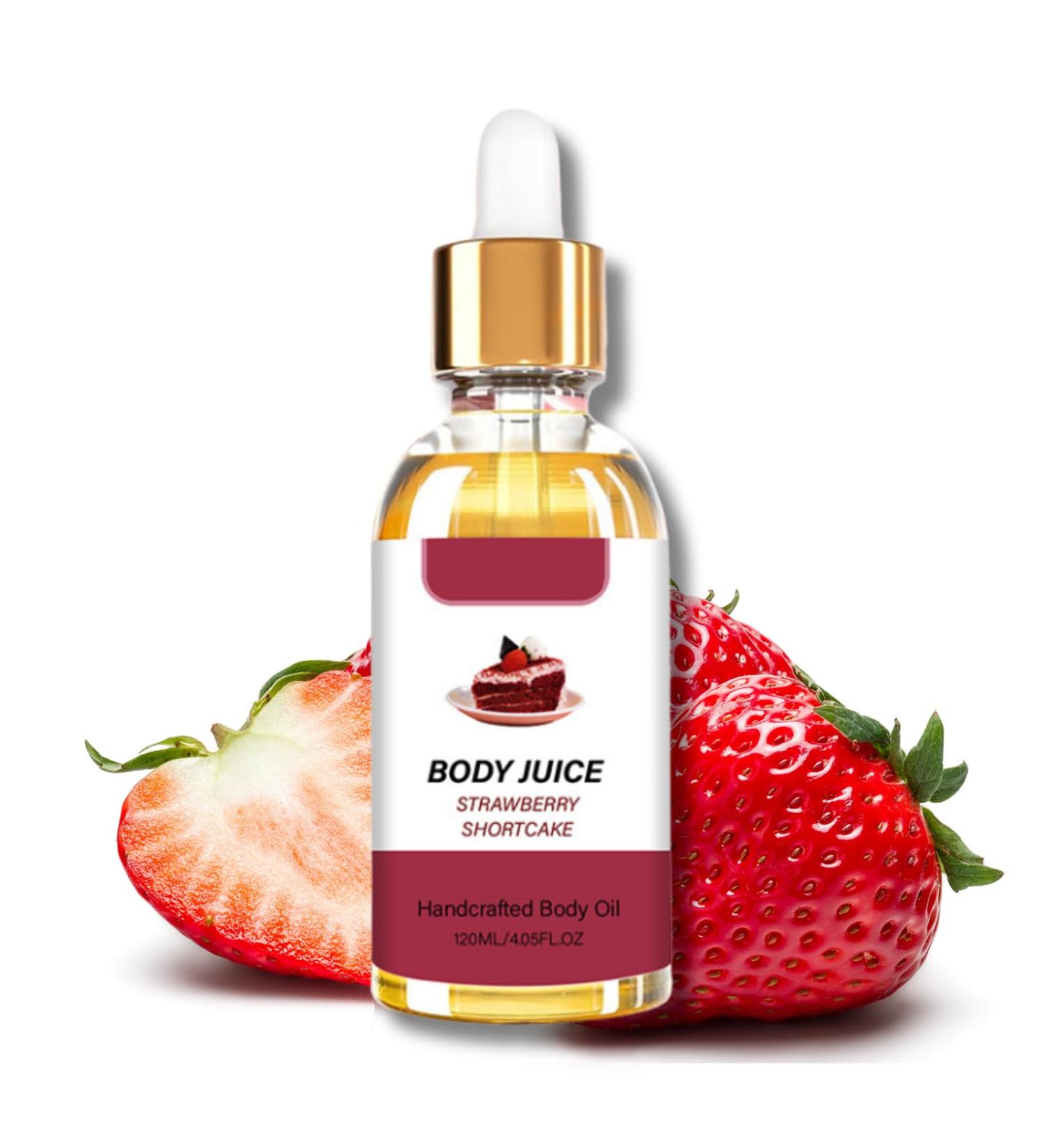 Strawberry Shortcake Body Oil Handcrafted Body Oil Body Juice Oil Body Moisturiser Facial Oil Body Oil for Dry Skin Hydrating & Nourishing Skin Firming Relaxation Fresh Smell - Buy Online on SooperMarket.com