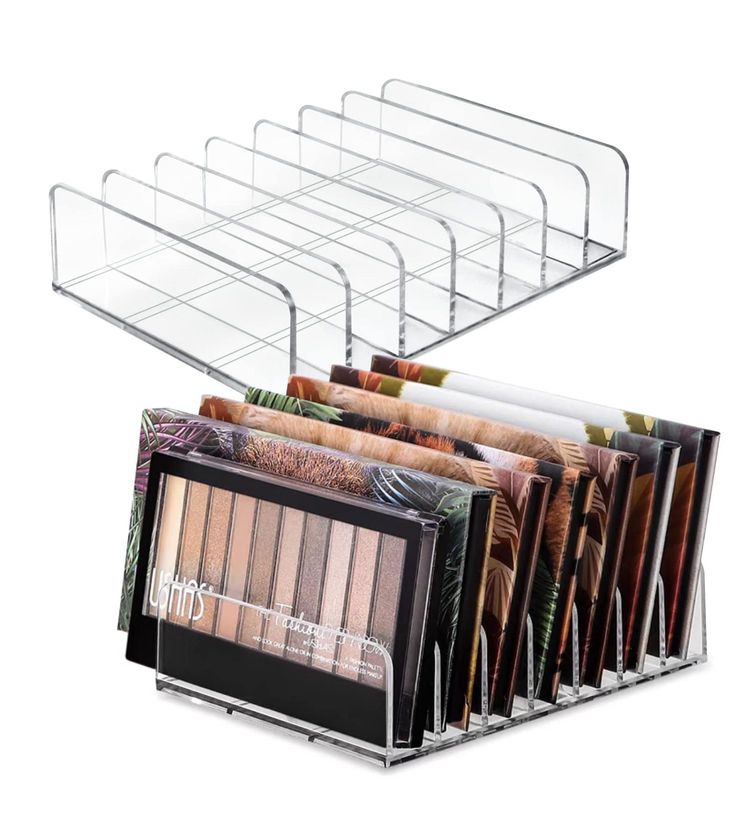 Vowcarol Eyeshadow Palette Organizer Acrylic 7-Section Clear Makeup Holder - 2 Pack - Buy Online on SooperMarket.com
