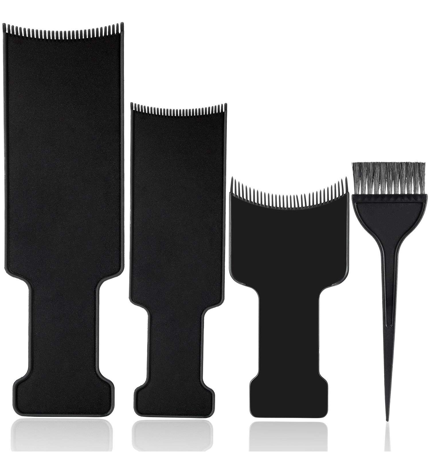 4-Piece Balayage Highlighting Board Set with Hair Dye Paddle Brush - Black - Buy Online on SooperMarket.com