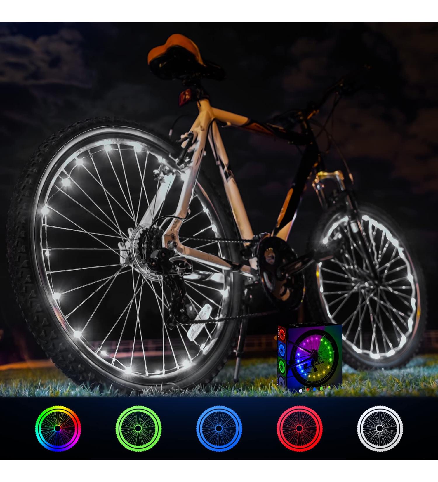 DLY LED Bike Wheel Lights 2Pcs - Waterproof Colorful Tire Lights for Night Riding - Fun Birthday Gift for Kids & Adults - Super Bright Wheelchair Light - Buy Online on SooperMarket.com