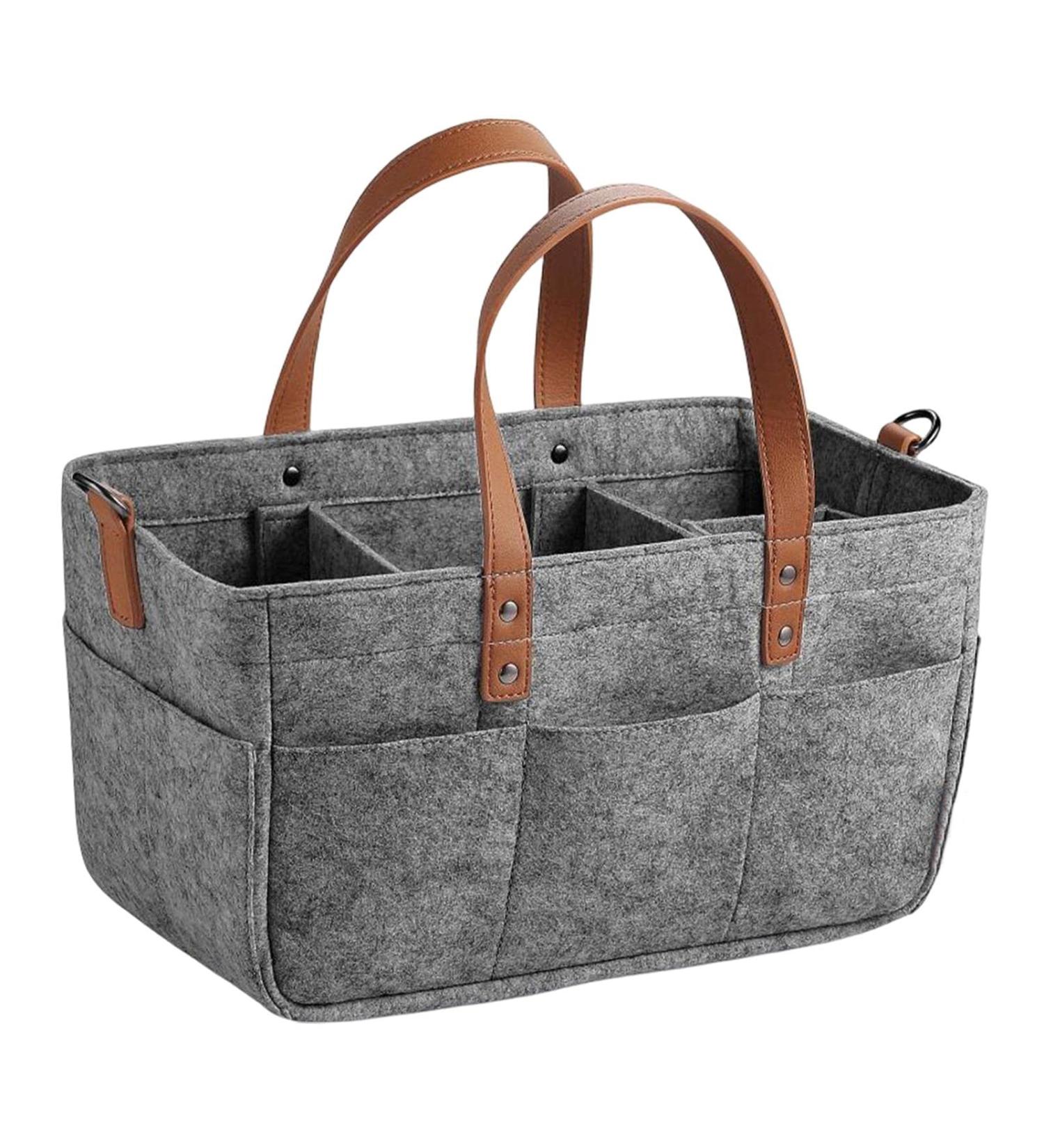 Harilla Baby Wrap Bag Stylish & Spacious Felt Organizer for Baby Products | Reusable Dark Gray Handbag & Weekend Bag - Buy Online on SooperMarket.com