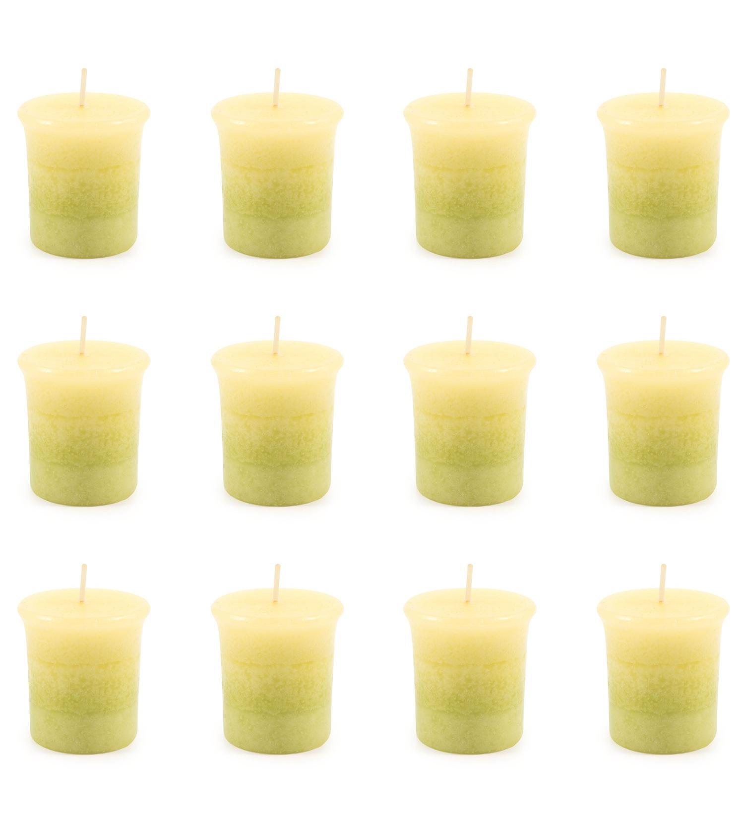 Pajoma Lemongrass Votive Candles - 12 Pieces (55g) | Premium Quality Marble Candle | 17-Hour Burn Time | International Shipping - Buy Online on SooperMarket.com