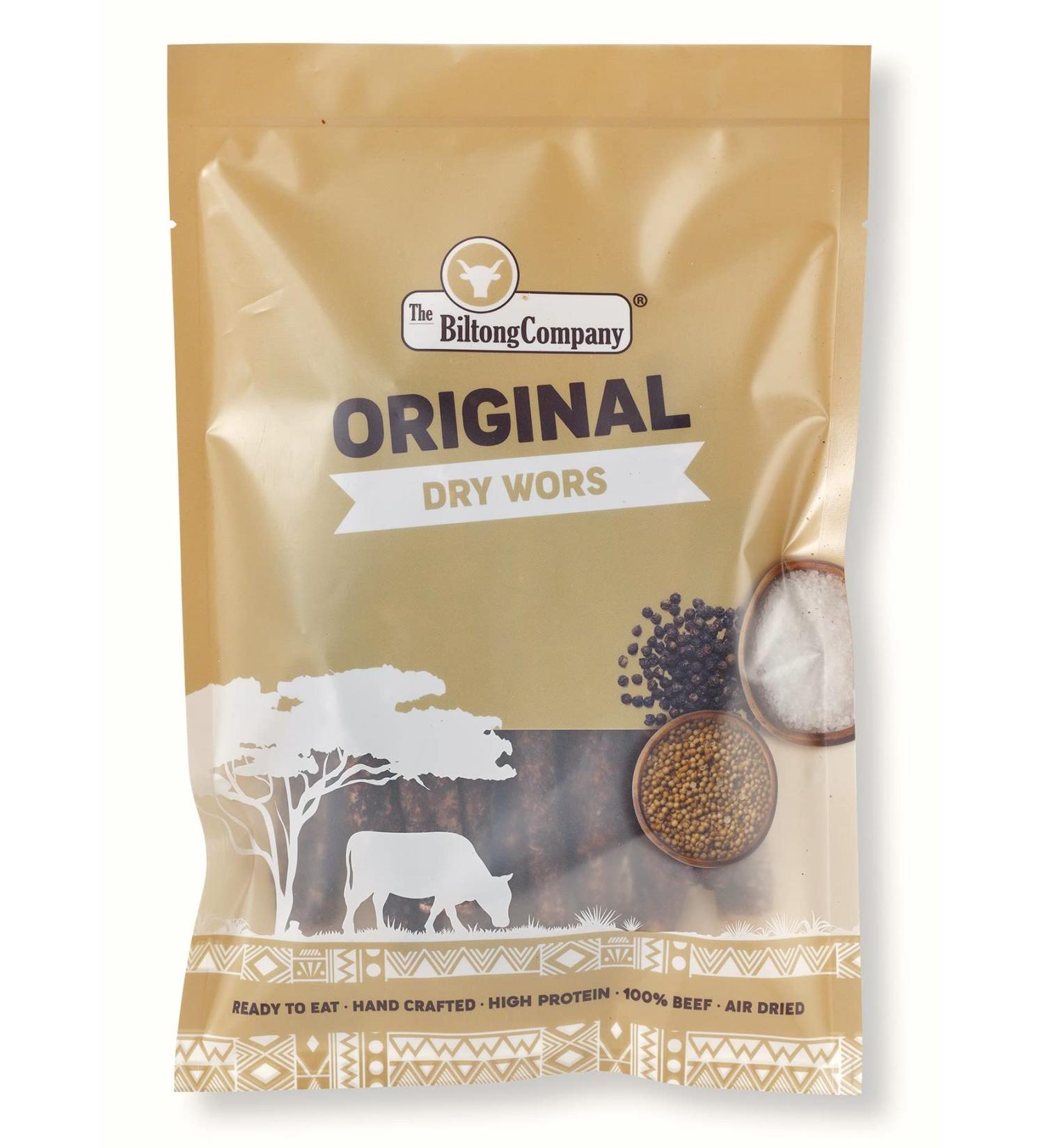 500g Natural Spicy Beef Droewors by The Biltong Company - High Protein & Keto Diet Approved - Buy Online on SooperMarket.com