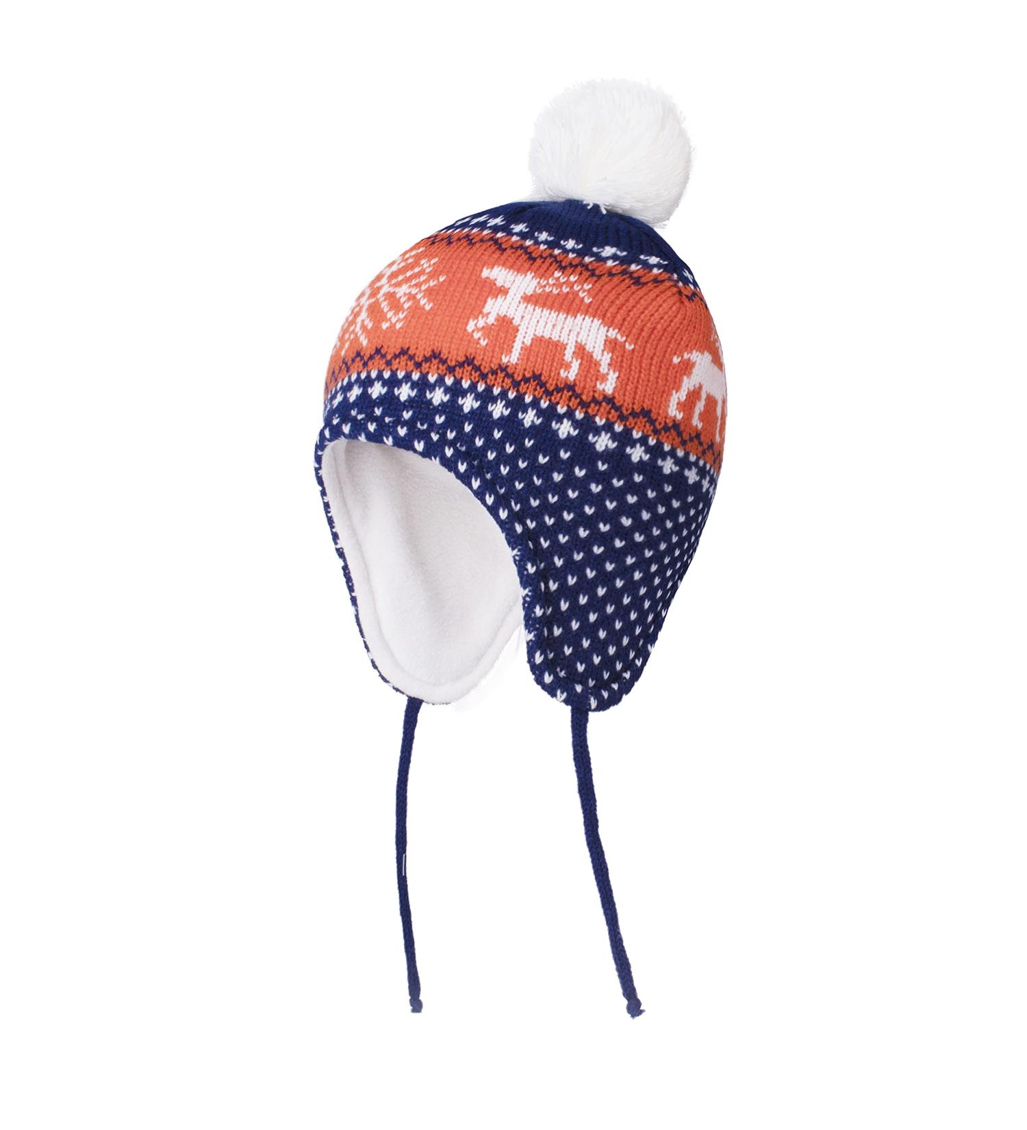 LANGZHEN Toddler Winter Hat Earflap Knit Cap Fleece Lined Beanie - Baby Boys Girls 6-12 Months (Deer-Navy Blue) - Buy Online on SooperMarket.com