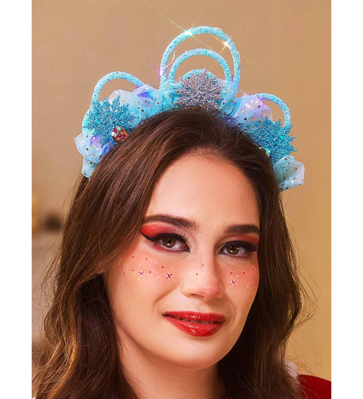 IYOU Sknowflake Headband Blue Light up Hair Hoop Costume Christmas Hair Accessories for Girls - Buy Online on SooperMarket.com
