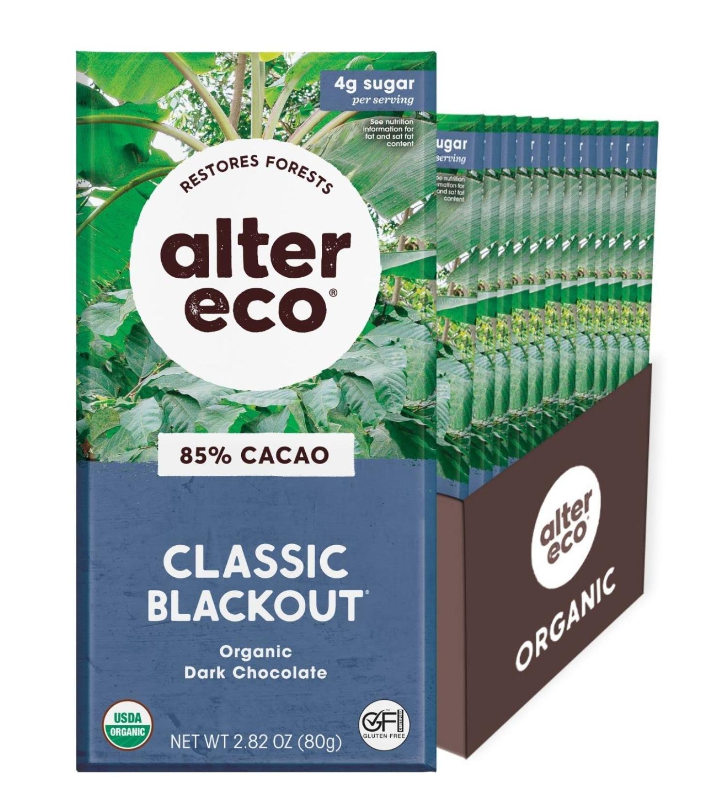 Alter Eco Organic Dark Chocolate Bar - 85% Cocoa - 12 Pack (2.82 oz each) - Buy Online on SooperMarket.com