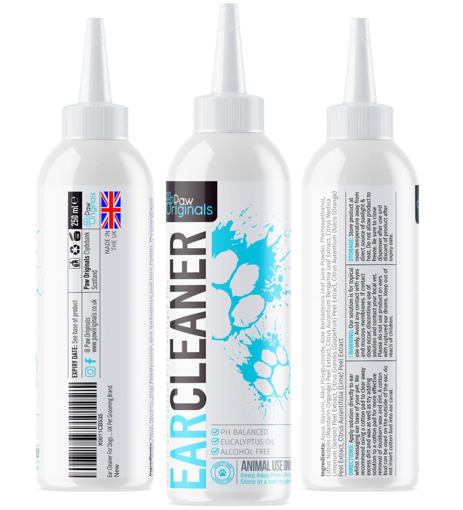 Ear Cleaner For Dogs Wash - Stop Itching Bad Ear Odour Smell & Head Shaking - Anti Viral Formula - Recommended By UK Vets - 250ML - Made In The UK - From The No 1 UK Pet Grooming Brand - Buy Online on SooperMarket.com