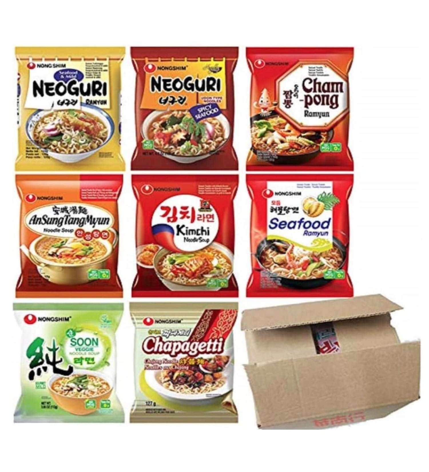 NongShim Instant Noodle Soup Ramyun Ramen Assorted Flavour (Pack of 5) BY SPICEHUB ALL DIFFERENT 5 FLAVOURS - Buy Online on SooperMarket.com