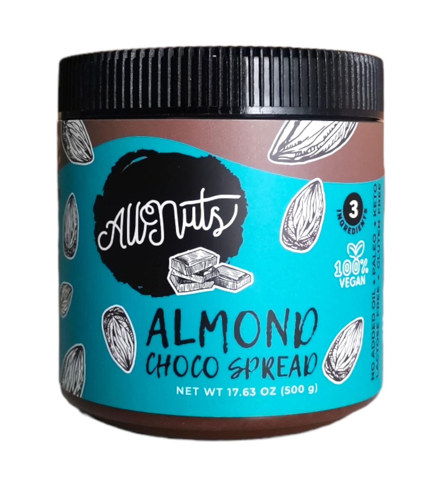 ALLNUTS Choco Almond Spread - 100% Natural, Creamy Texture, Additives Free, Keto & Vegan Friendly (17.6oz) - Buy Online on SooperMarket.com