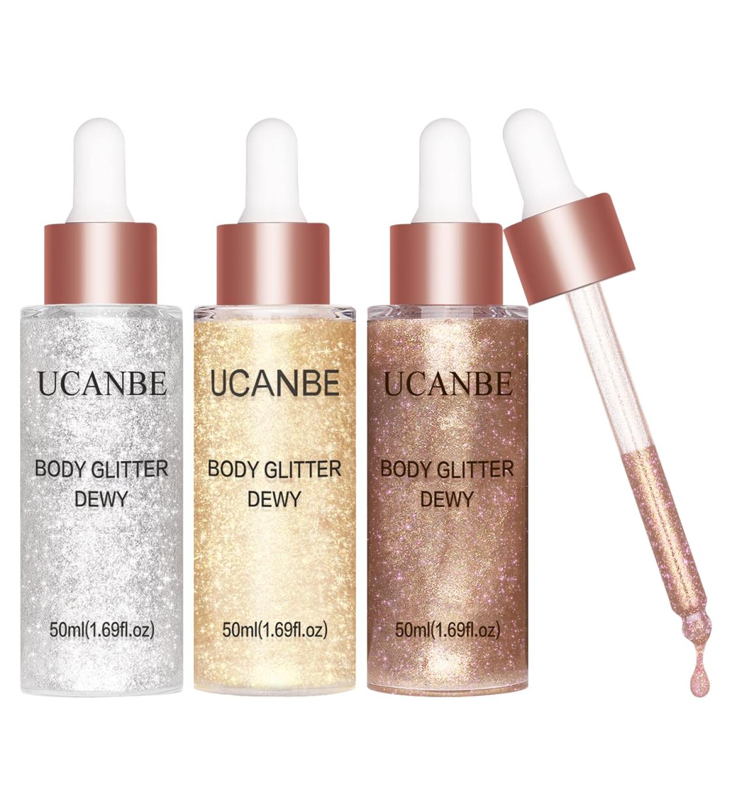 Ucanbe Liquid Highlighter - Hydrating Makeup Body Luminizer | Perfect Valentine's Day Gift (3 Bottles) - Buy Online on SooperMarket.com