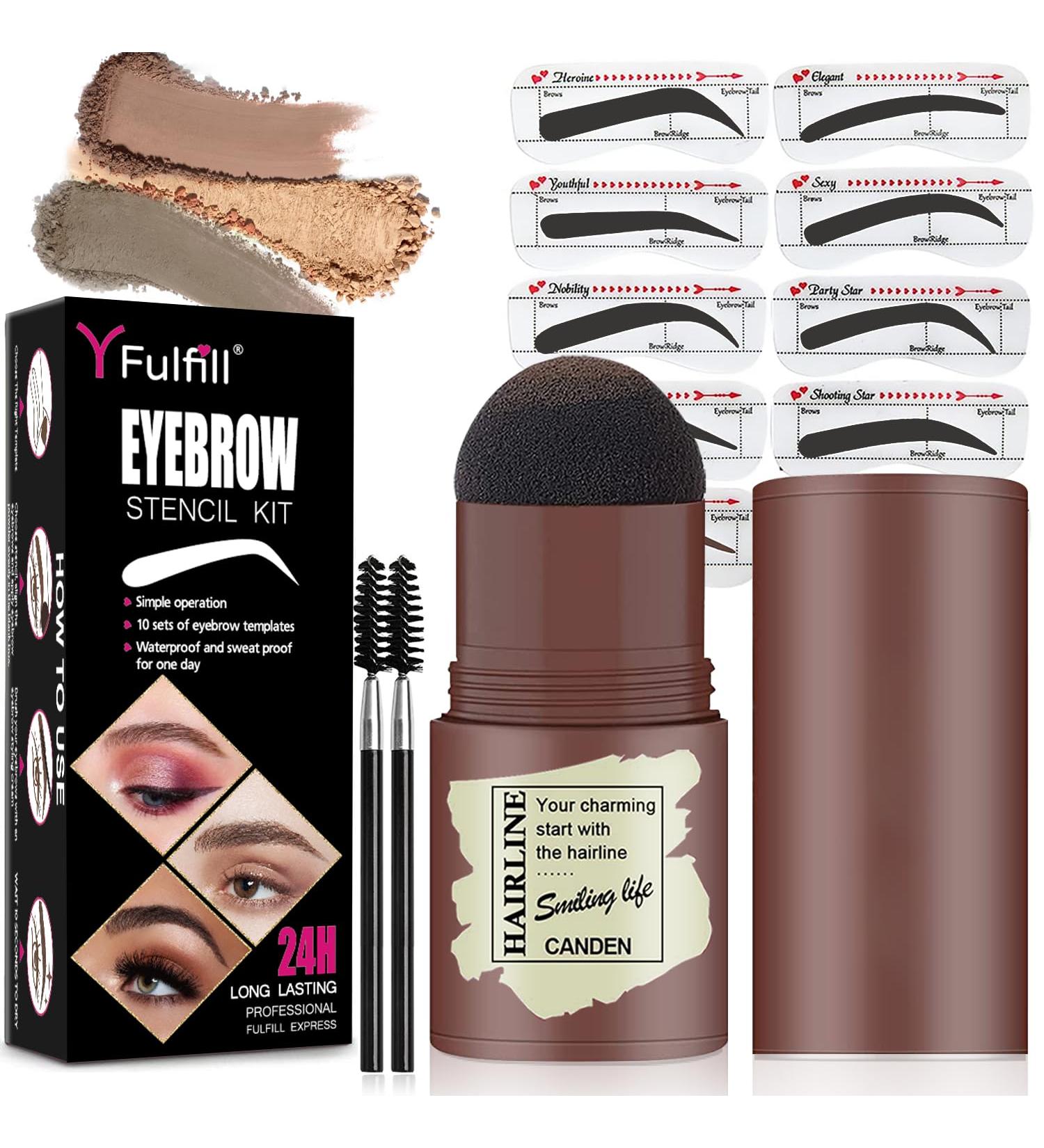 Black Eyebrow Stamp Stencil Kit Black for Black Women Perfect Water Resistant Eyebrow Powder Stamp - Buy Online on SooperMarket.com