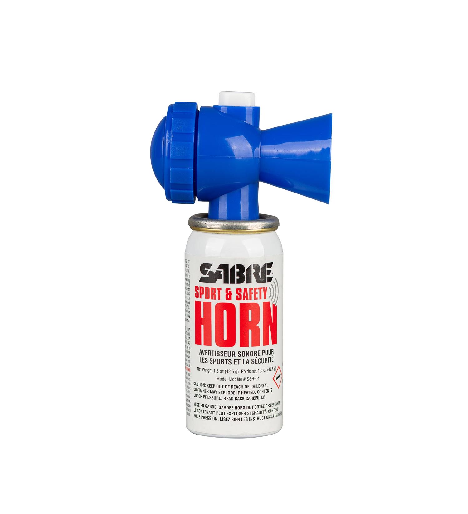 SABRE Sport and Safety Horn - 115 dB Air Horn with 60/25 Second Bursts, Audible Up to 1/2-Miles - Ideal for Sporting Events, Boating, Camping, Hiking - Buy Online on SooperMarket.com