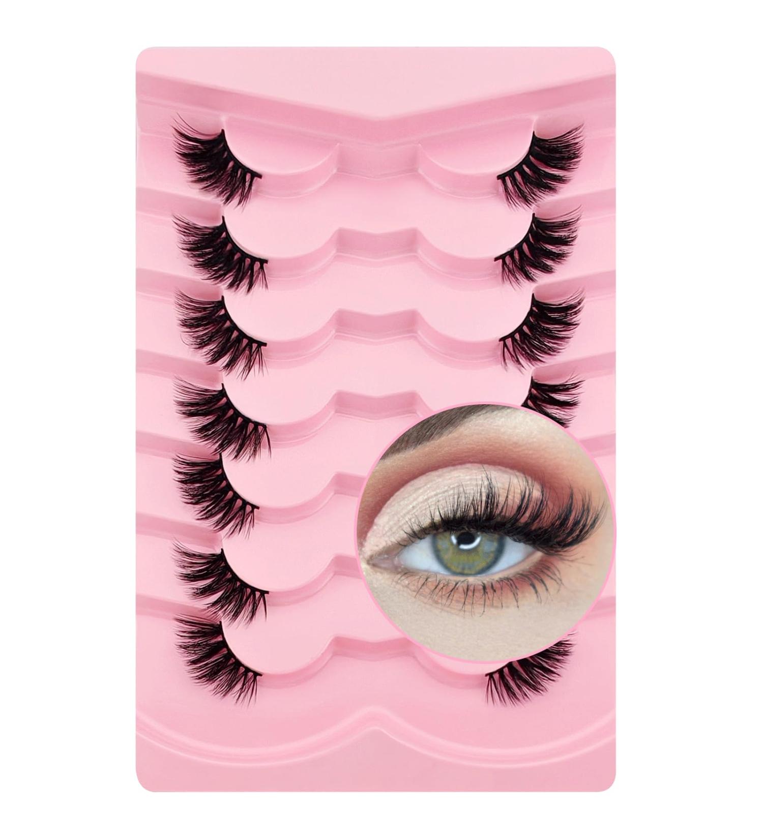 7 Pairs of Half Eyelashes Cat Eye 12 mm Short Cat's Eye Artificial Eyelashes Natural Look 1/2 Corner False Eyelashes Set 3/4 Corner Eyelashes Reusable Lightweight Makeup Eyelashes (1-33) 7P-HF-1-33 - Buy Online on SooperMarket.com