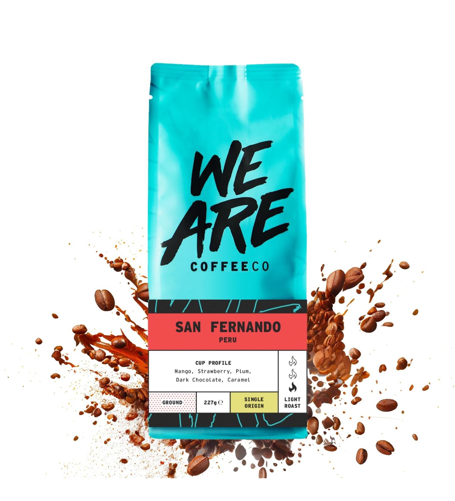 Coffee Ground for Cafetiere 227g Bag Peru Ground Coffee Chocolate Caramel & Fruits Notes 100% Arabica Light Roast Speciality Freshly Roasted Single Origin (We Are Coffee Co) Ground Cafetiere 227 g (Pack of 1) - Buy Online on SooperMarket.com