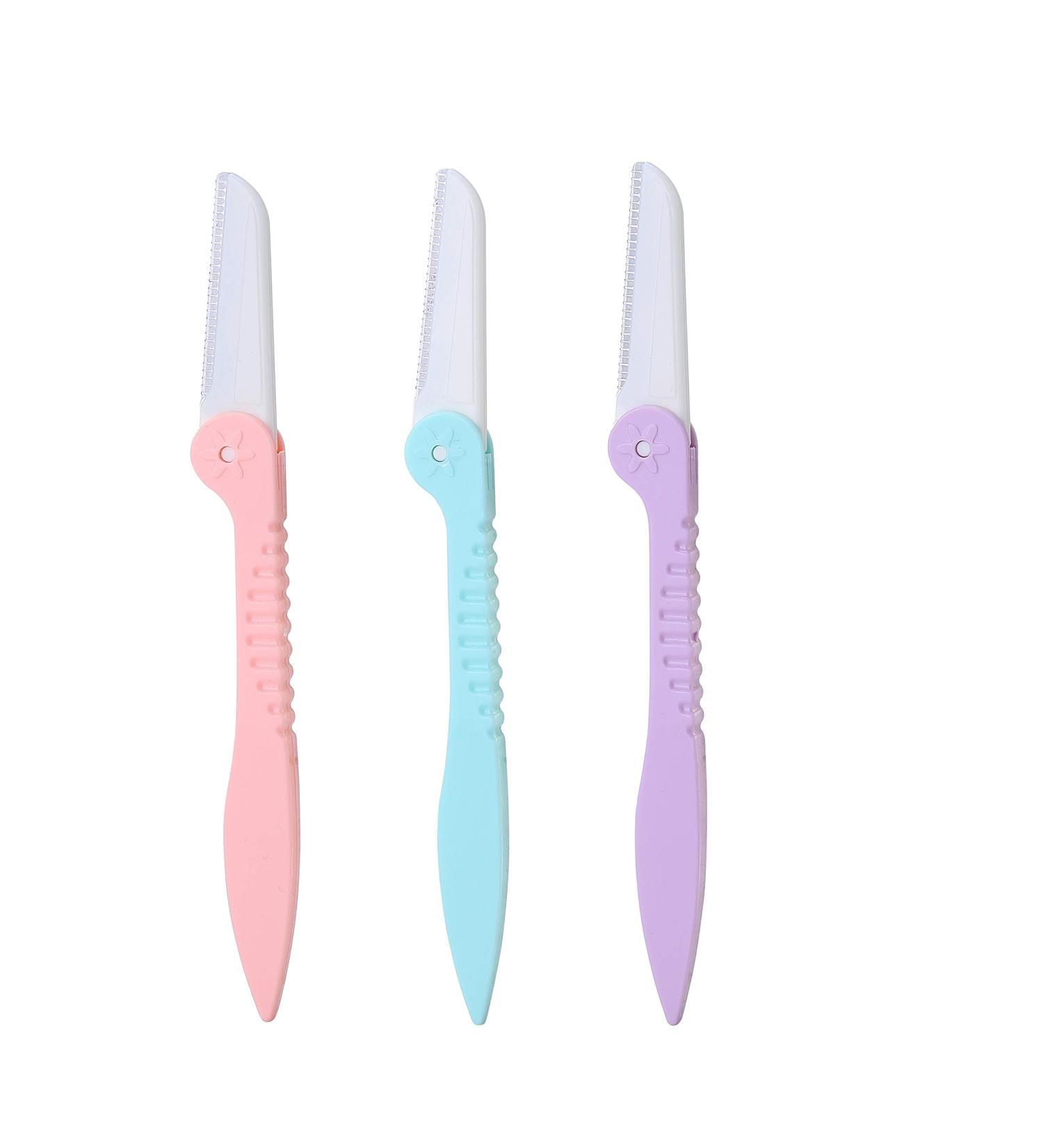 3 Pcs Foldable Eyebrow and Face Razors for Women - Eyebrow Shapers Shavers 3 Count - Buy Online on SooperMarket.com