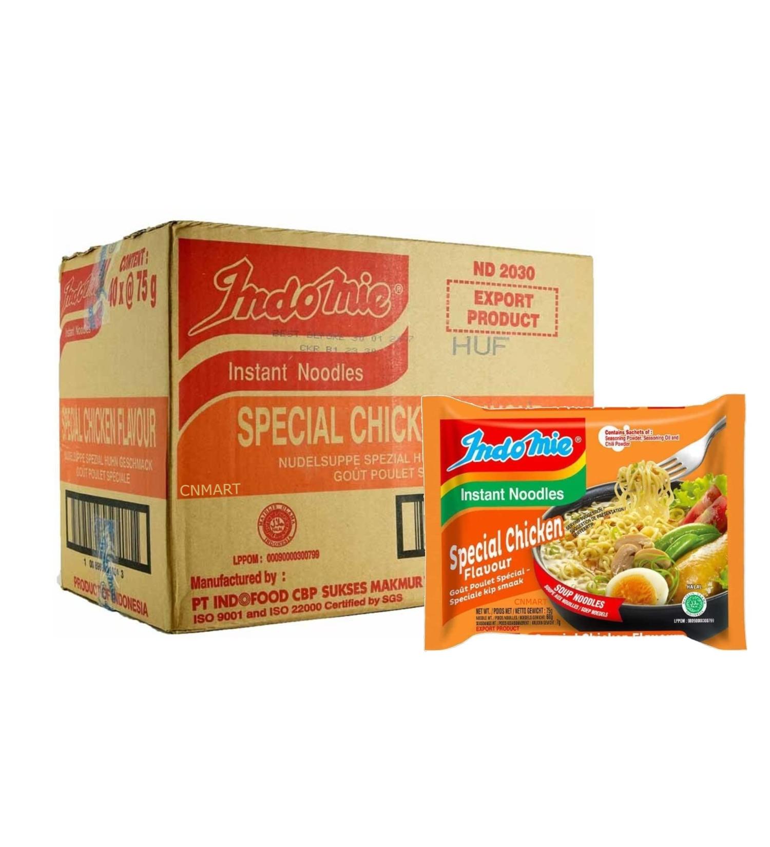 Indomie Special Chicken Flavour Instant Noodles Halal 75g (Pack of 40) by CNMART 40 count (Pack of 1) - Buy Online on SooperMarket.com