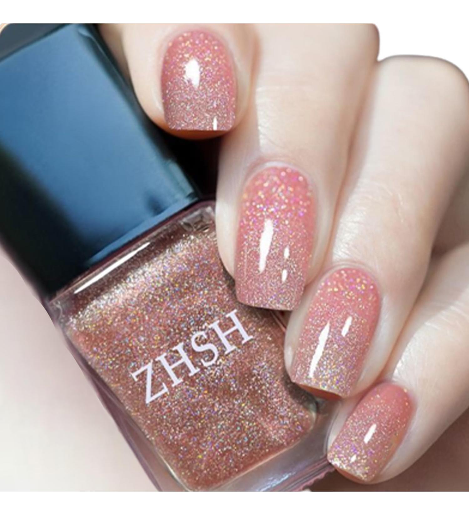 TBeautfave Glitter Nail Polish Light Pink Glitter Colour Nail Polish - No Need Cure Nail Polish Non-toxic Water Based Formula Nail Polish - Fast Dry Long Lasting Nail Varnish Nail Art 32 - Buy Online on SooperMarket.com