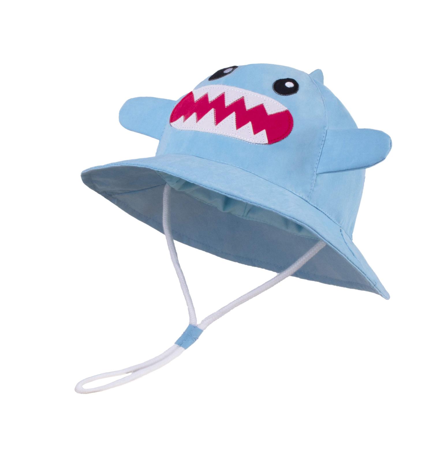 LANGZHEN Baby Girls Beach Sun Hat with Chin Strap, Blue Shark Design - Size 6-12 Months - Buy Online on SooperMarket.com